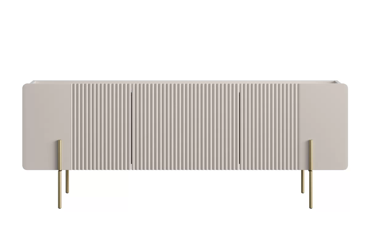 MALMI Szafka RTV 150 2D1SZ - cashmere / crema bianca / złote nogi - B_156231