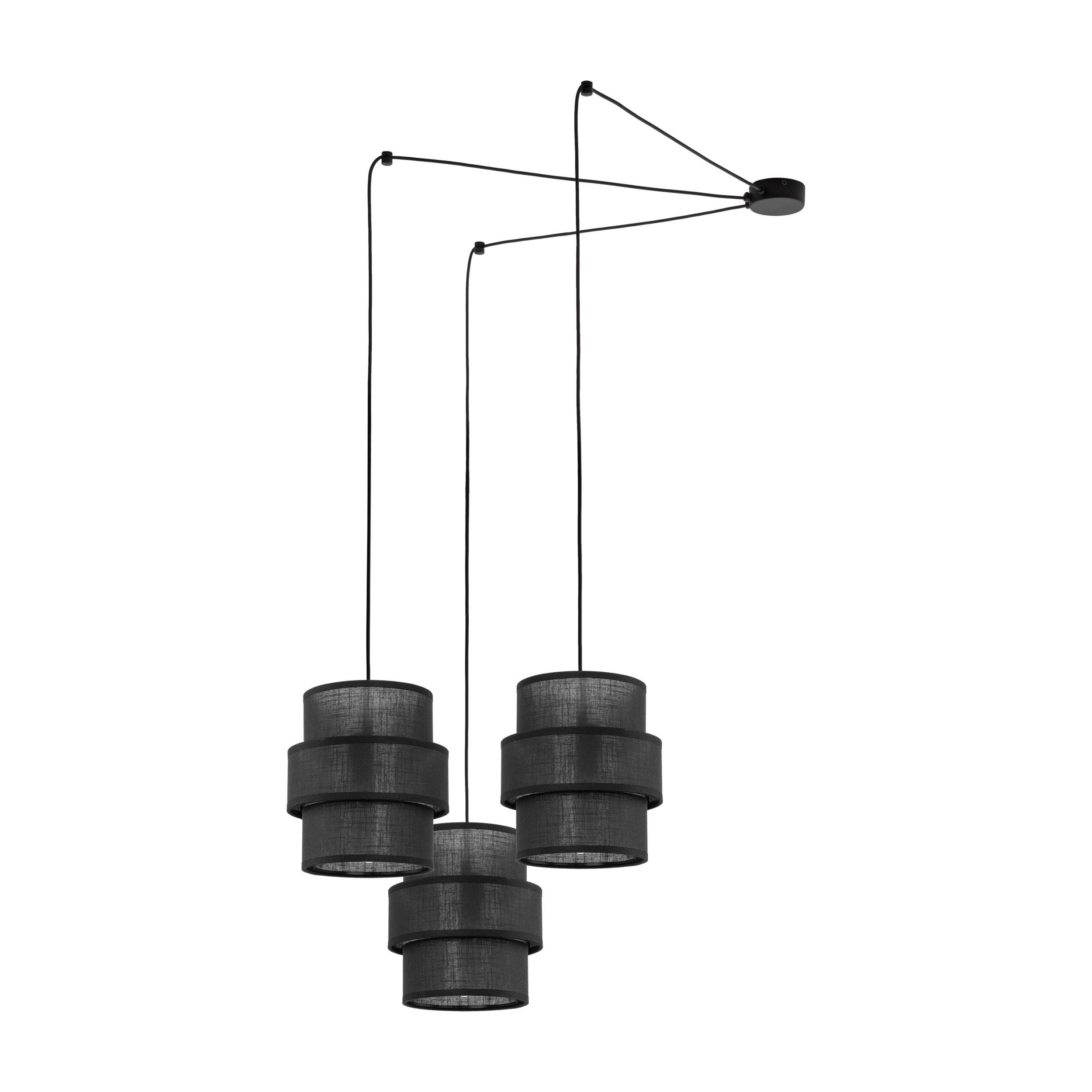 Lampa wisząca CALISTO czarna z dodatkowymi podwieszeniami 150cm
