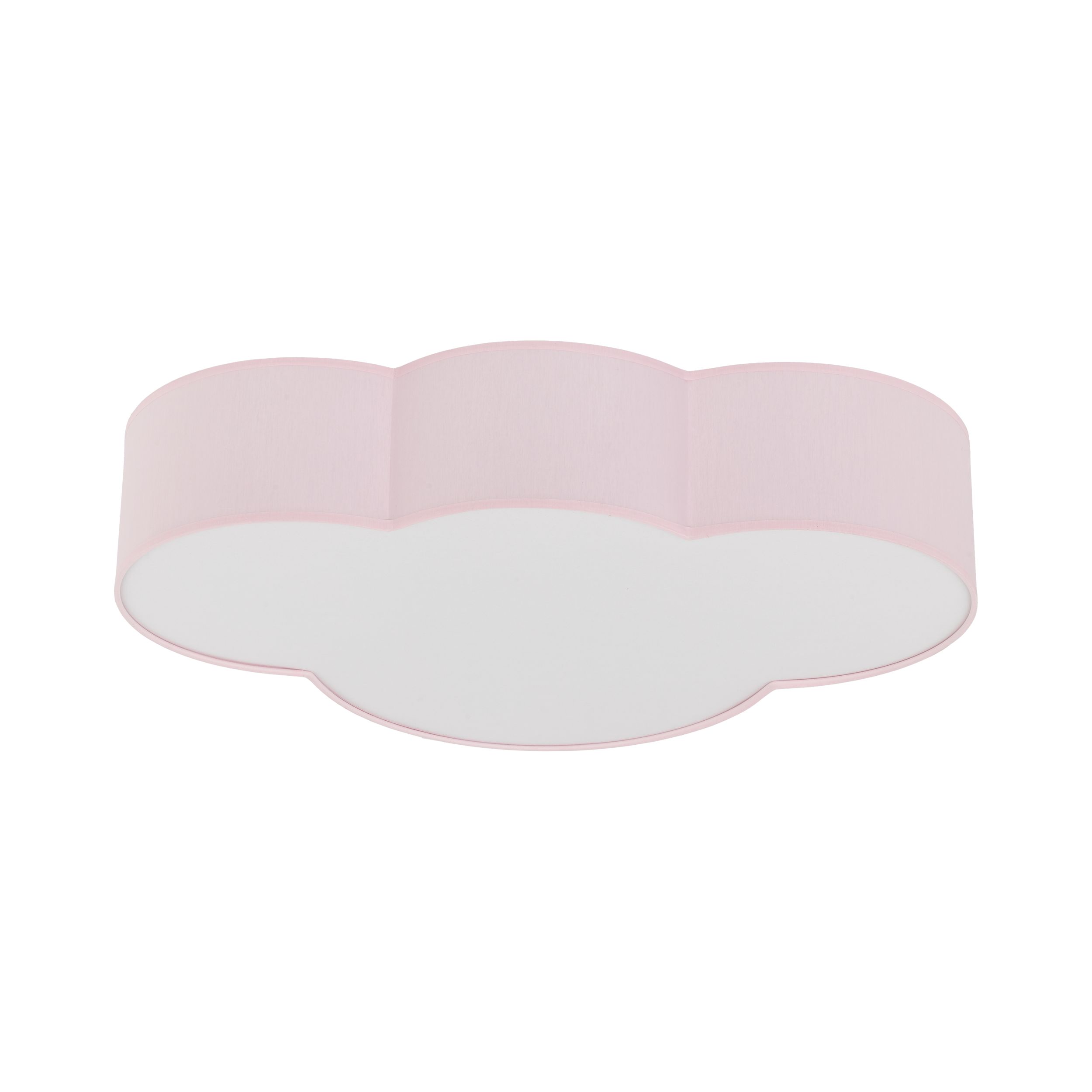 Plafon / Kinkiet CLOUD różowy z tkaniny z białym kloszem w kształcie chmury 62x45x13cm - TK_6072
