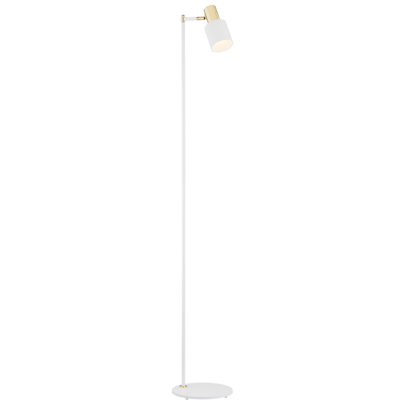 Lampa podłogowa DORIA metalowa biała mosiądz 100x25cm