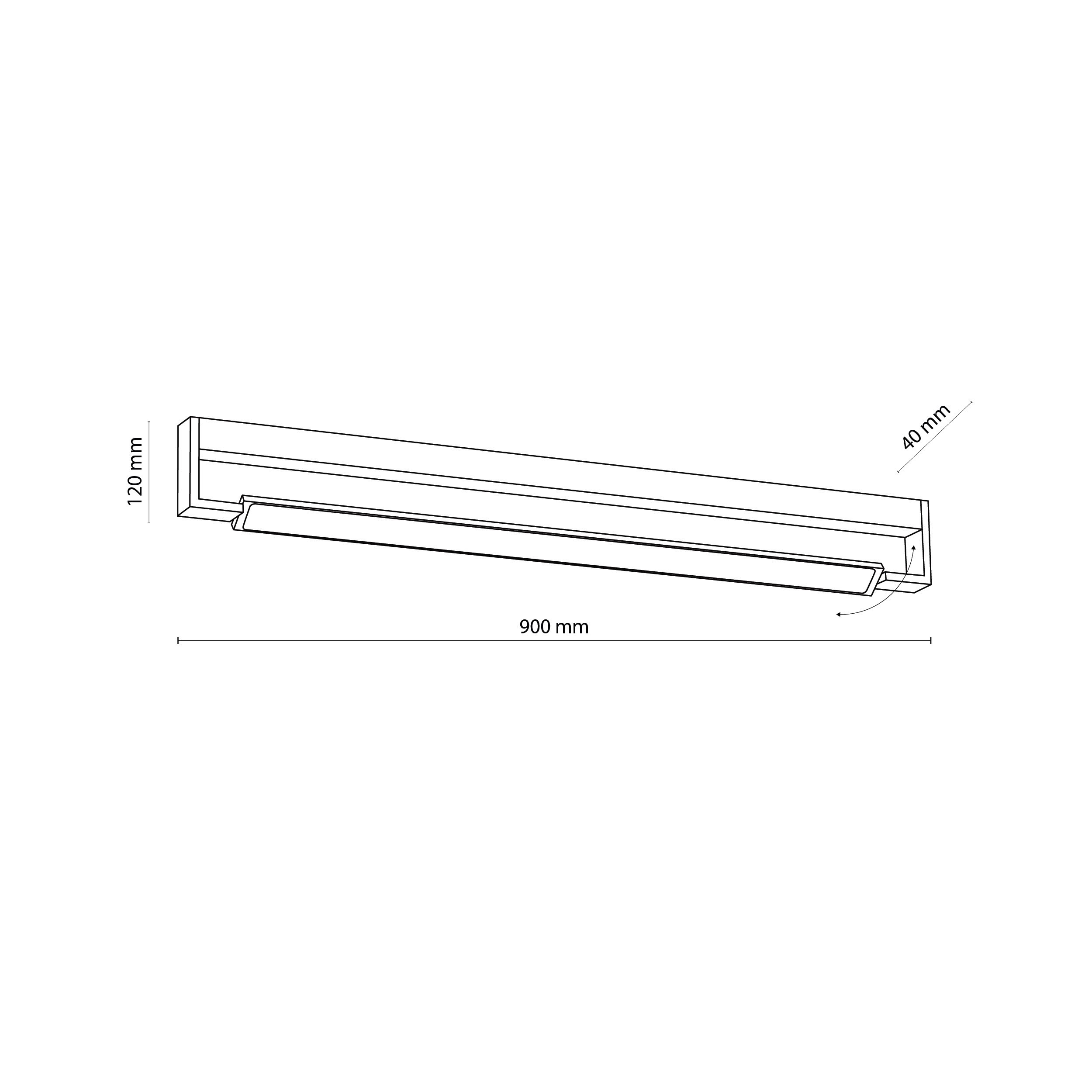 Kinkiet DEKSTER LED 15W czarny regulowany 90x12x4cm - TK_3503