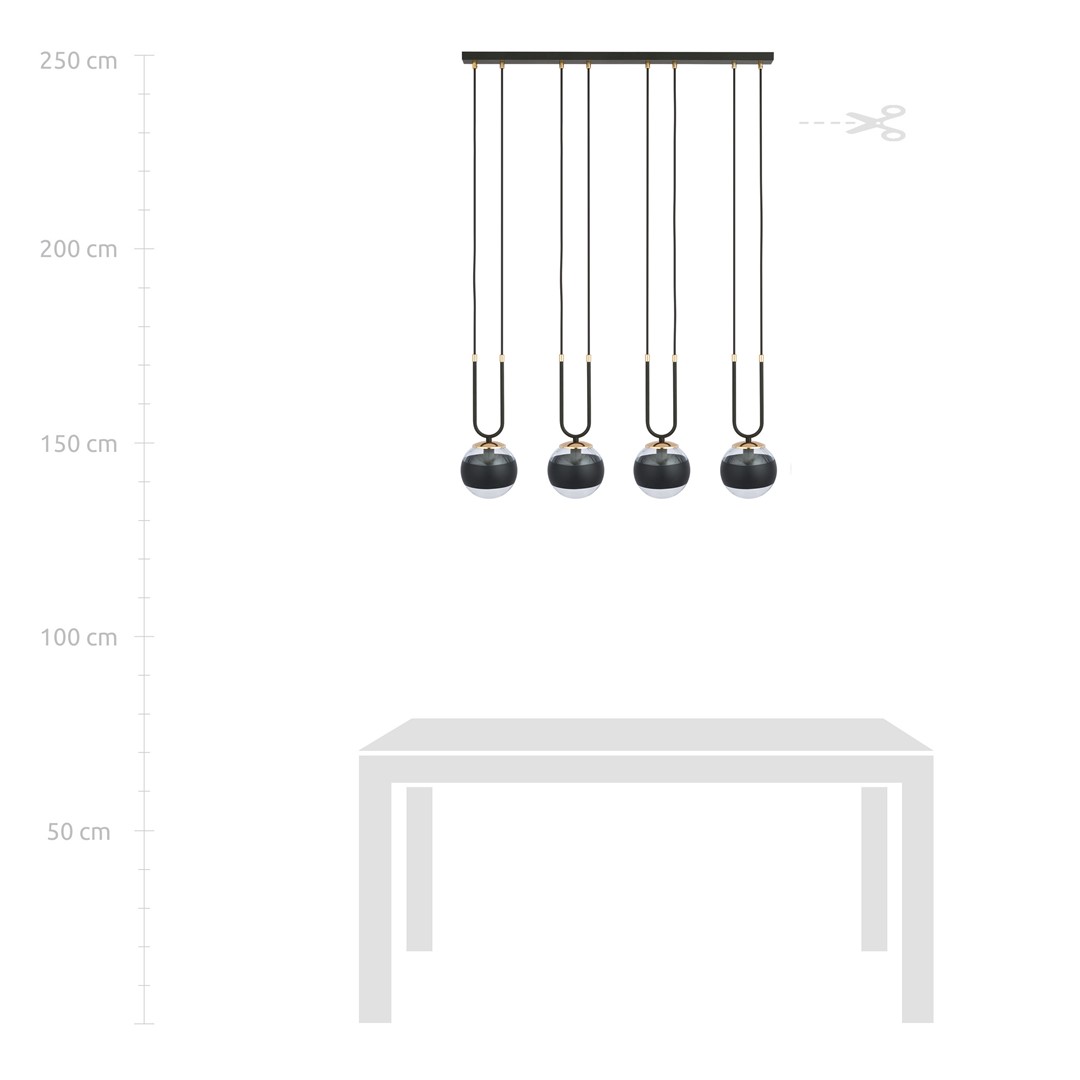 Lampa wisząca GLAM Czarny 1113/4 - 1113/4