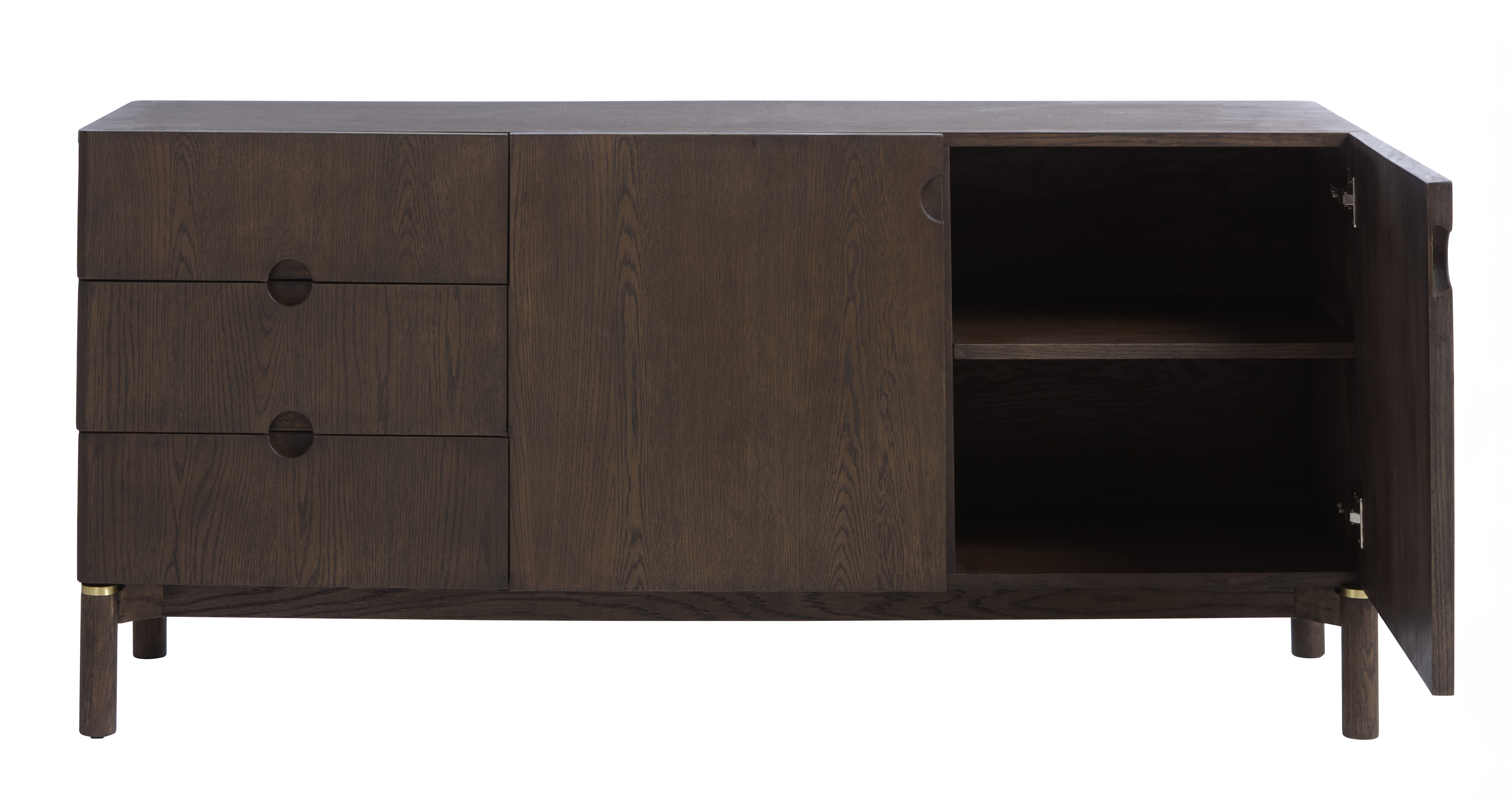Komoda ARUN 2-drzwiowa z 3 szufladami - ciemny dąb - UN_50184710