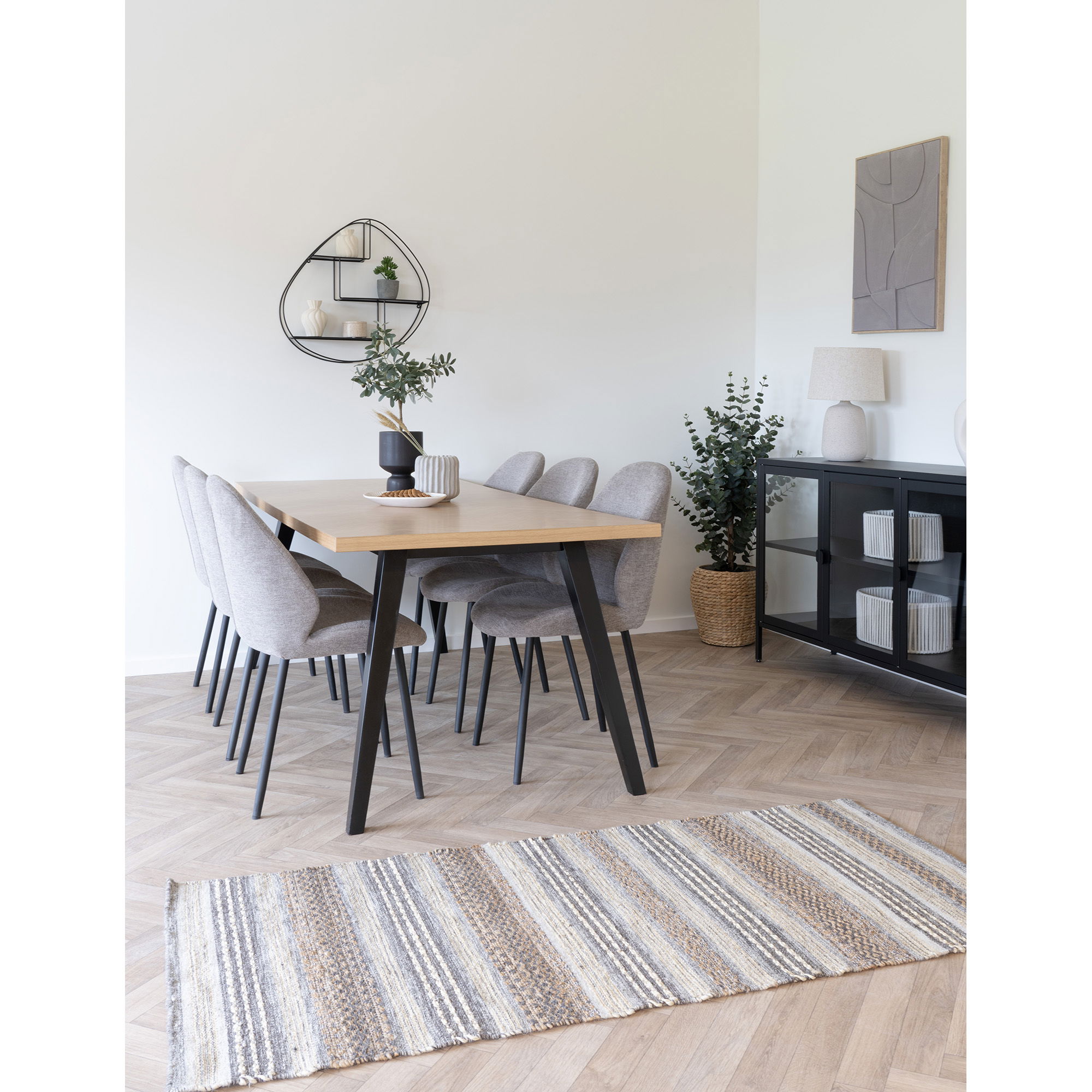 Półka ścienna WREXHAM 60x12x60 cm - czarna - 4294001