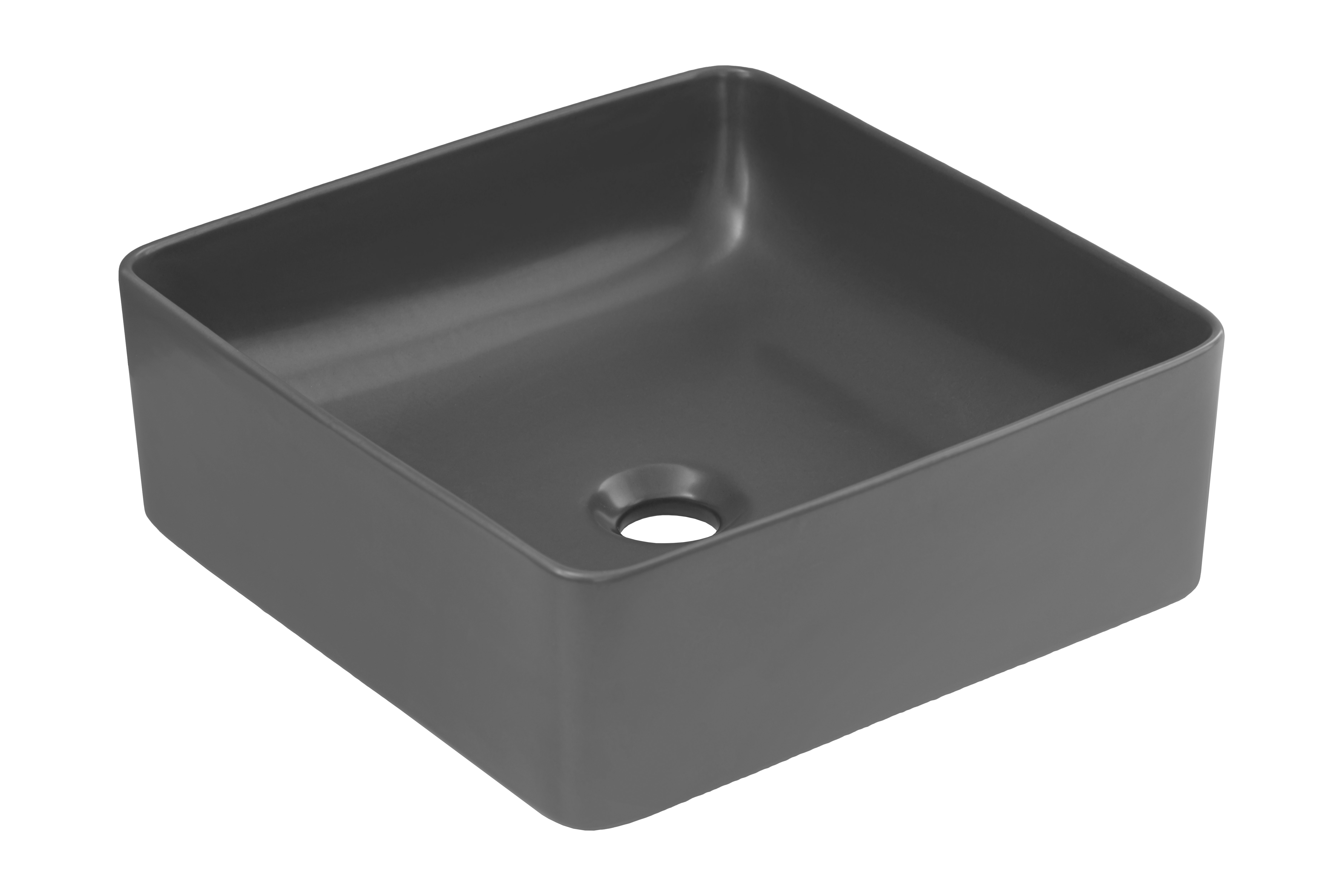 Umywalka nablatowa SLIM DP szary mat 37x13x37cm (bezpiecznie pakowana)