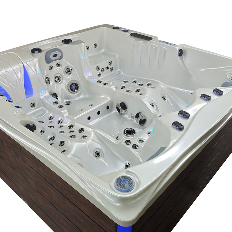 Jacuzzi ogrodowe 5-os. z hydromasażem SPA-747 210x210 cm biały/brązowy - HS_SPA747-3891