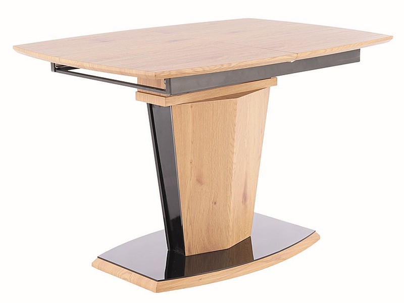 Stół rozkładany HOUSTON 80x120(160) Dąb/Czarny lakier Signal