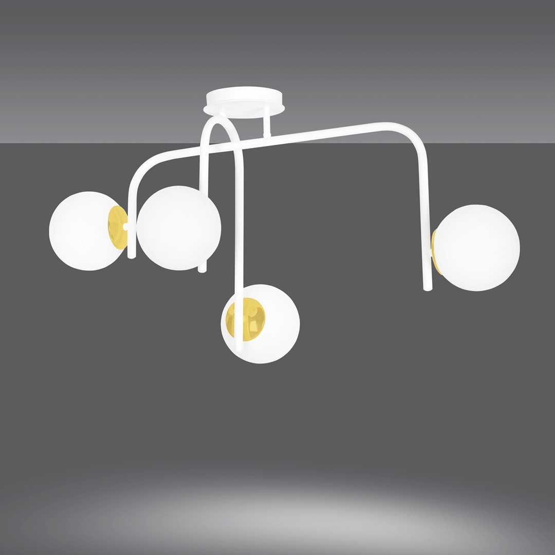 Lampa sufitowa  RAGNAR Biały/Złoty 1033/4B - 1033/4B