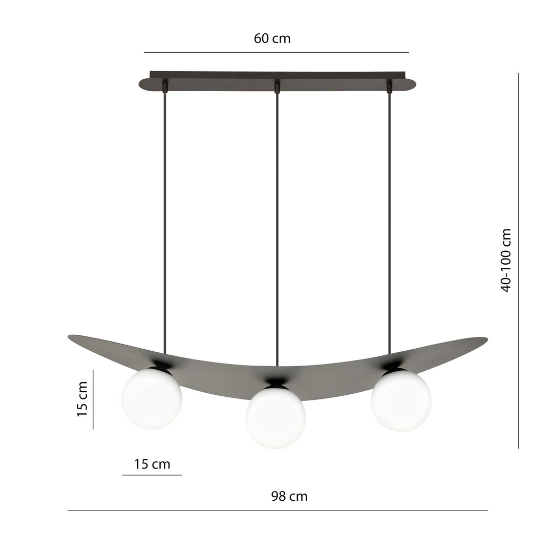 Lampa wisząca AURA Czarny 1301/3 - 1301/3