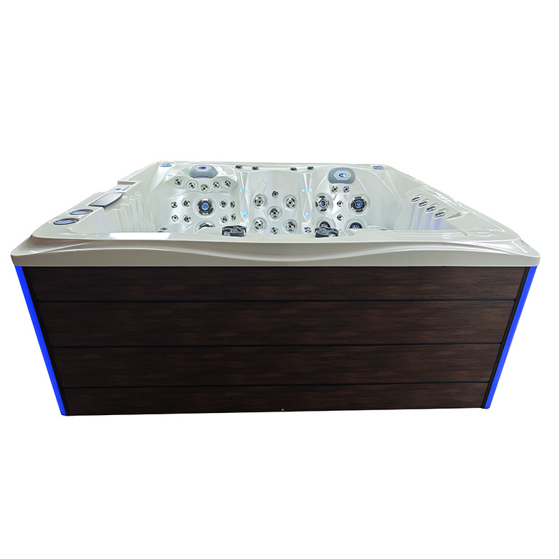 Jacuzzi ogrodowe 5-os. z hydromasażem SPA-747 210x210 cm biały/brązowy - HS_SPA747-3891