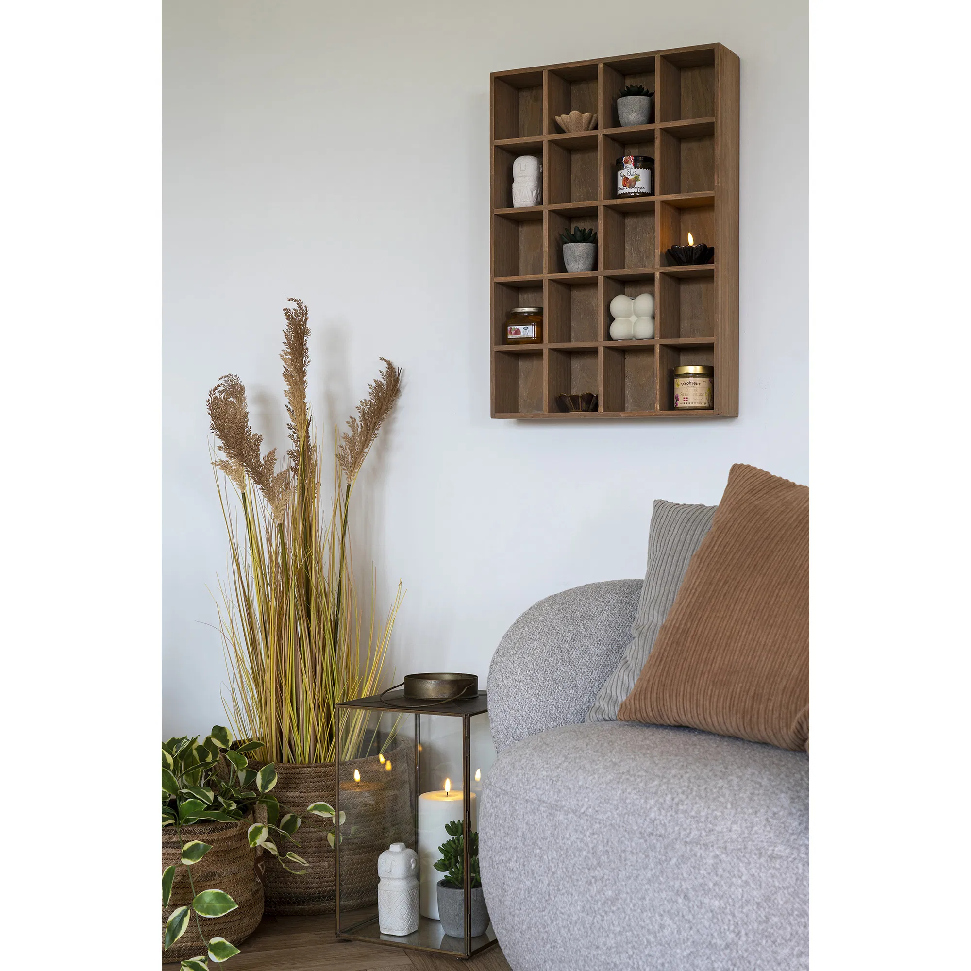 Półka ścienna MOSS z przegrodami drewno sosnowe 44x10x63 cm - naturalny - 4292235