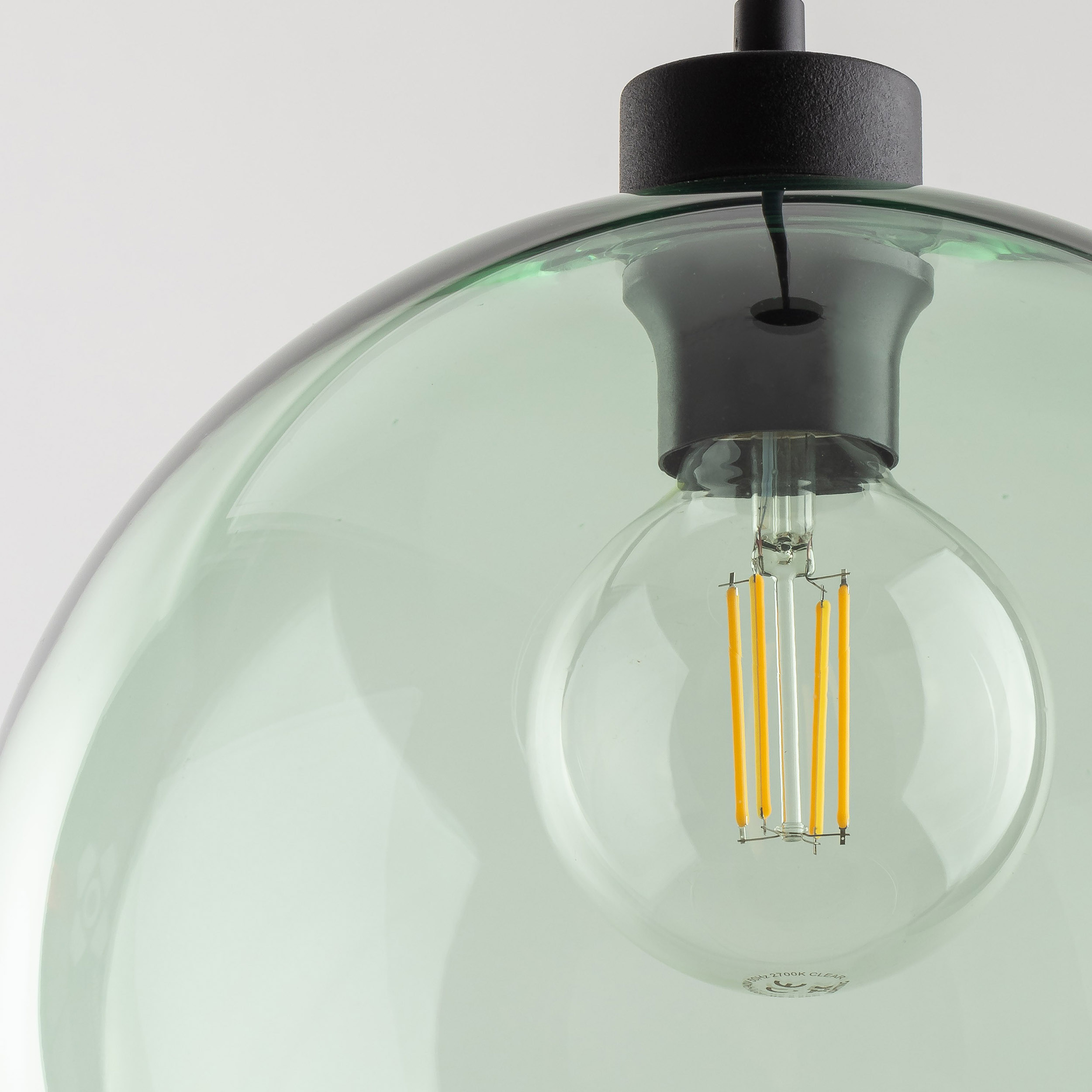 Lampa wisząca CUBUS czarna z zielonym okrągłym szklanym kloszem 175x30cm - TK_6778