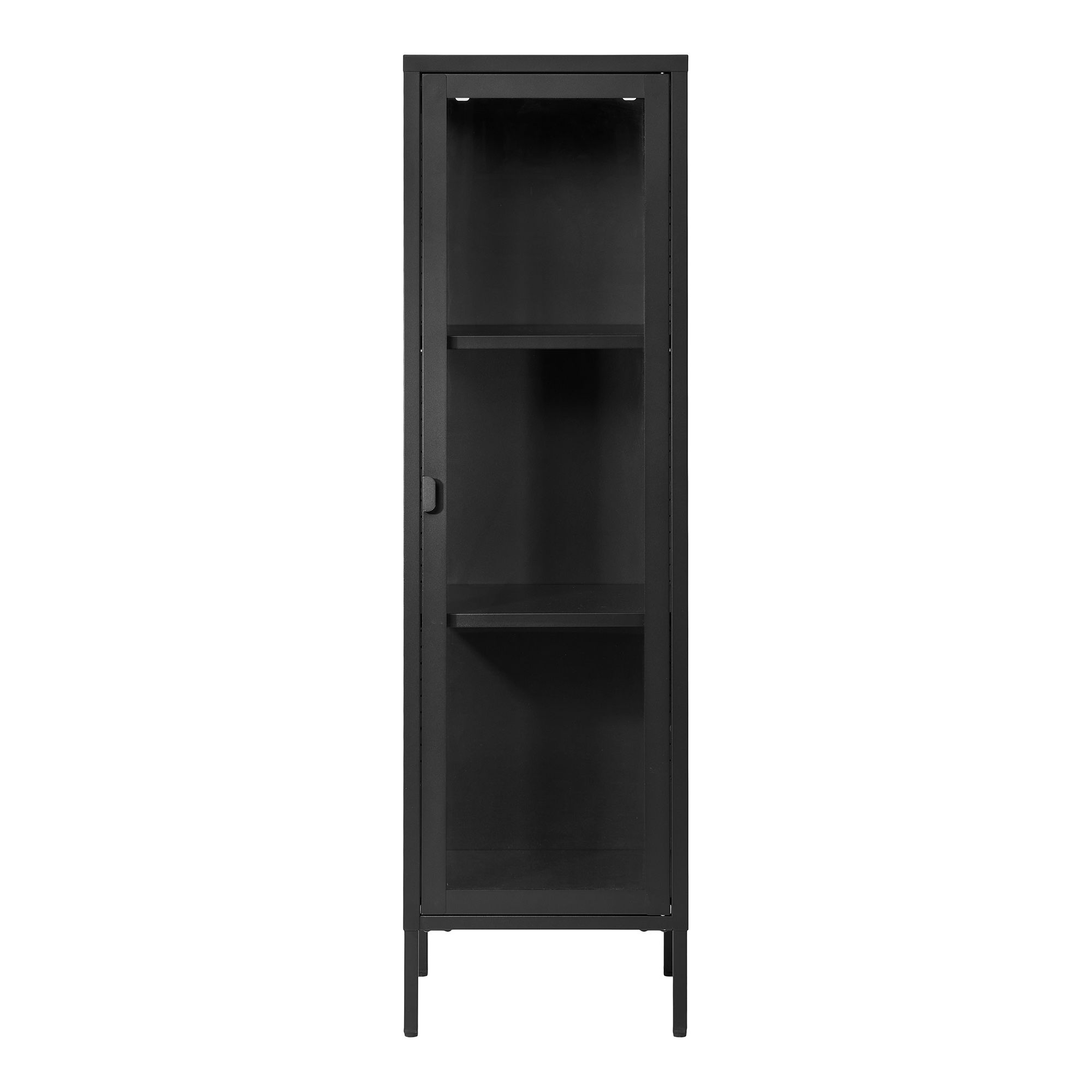 Witryna niska 1-drzwiowa BRISBANE przeszklone boki 40x35x140 cm - czarna - 3003005