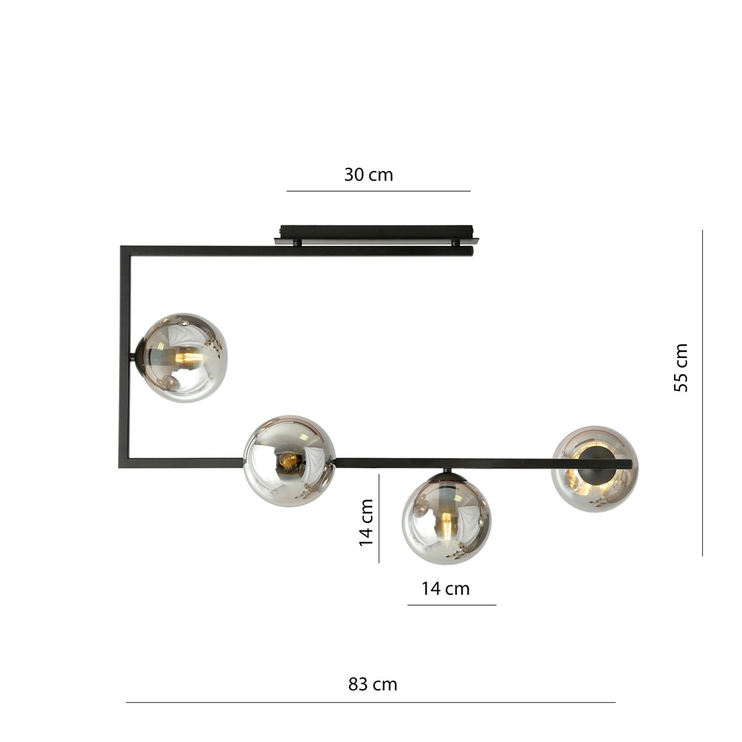 Lampa sufitowa SOMA Czarny 1290/4 - 1290/4