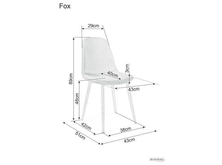 Krzesło FOX tapicerowane szare/czarne Signal - FOXCSZ