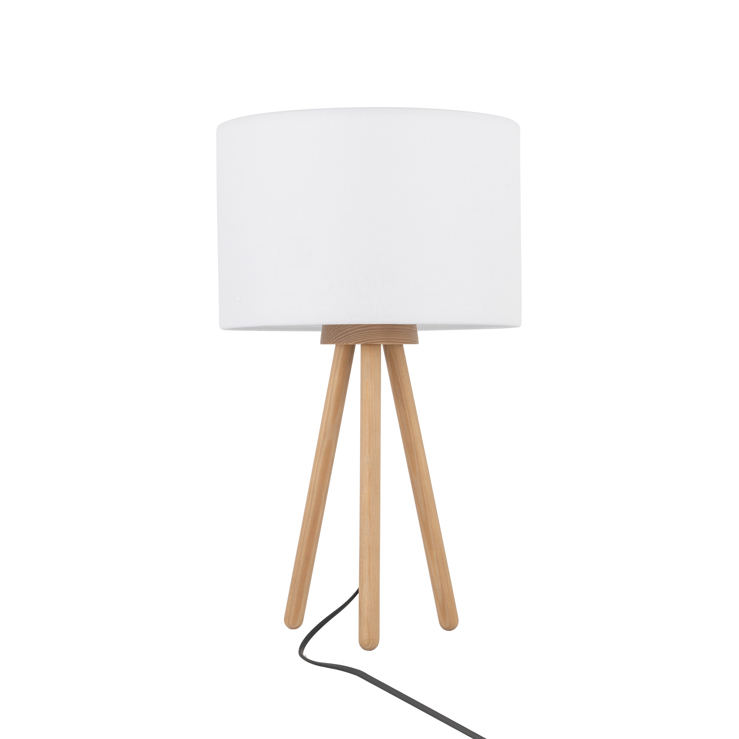 Lampka nocna TOKYO biała na jasnych drewnianych nogach 52x30cm - TK_5290