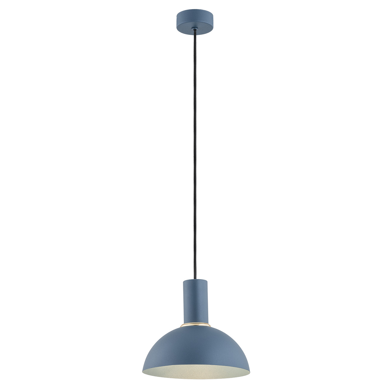 Lampa wisząca SINES metalowa granatowa mosiądz na czarnym przewodzie 103x22cm