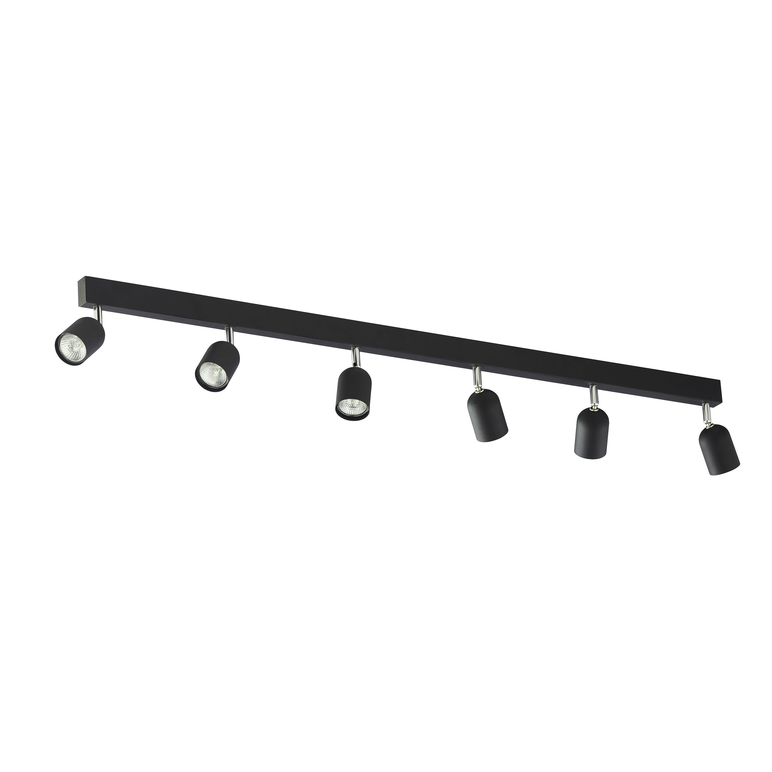 Lampa sufitowa TOP czarna z chromowanymi elementami na metalowej listwie regulowana 127x18x16cm