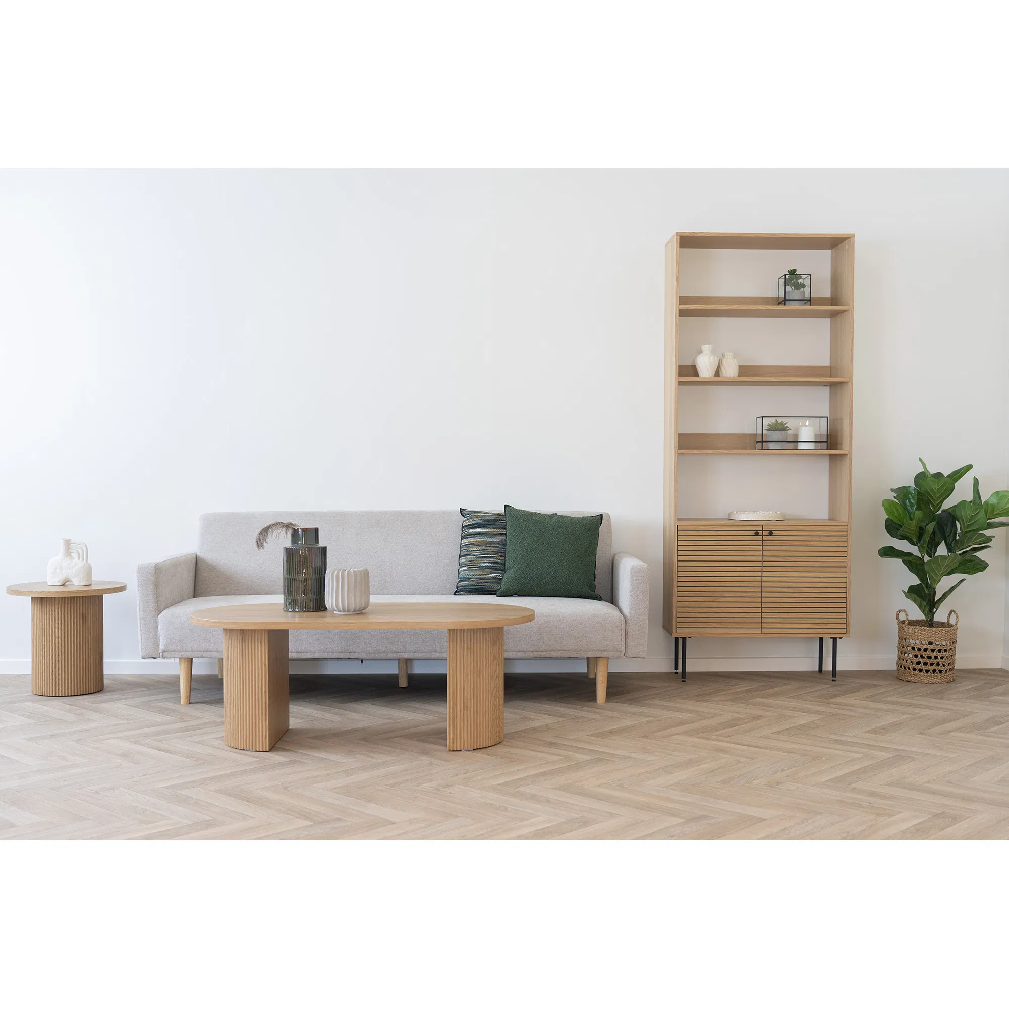 Stolik kawowy owalny BOAVISTA 60x120 cm - naturalny - 2102121