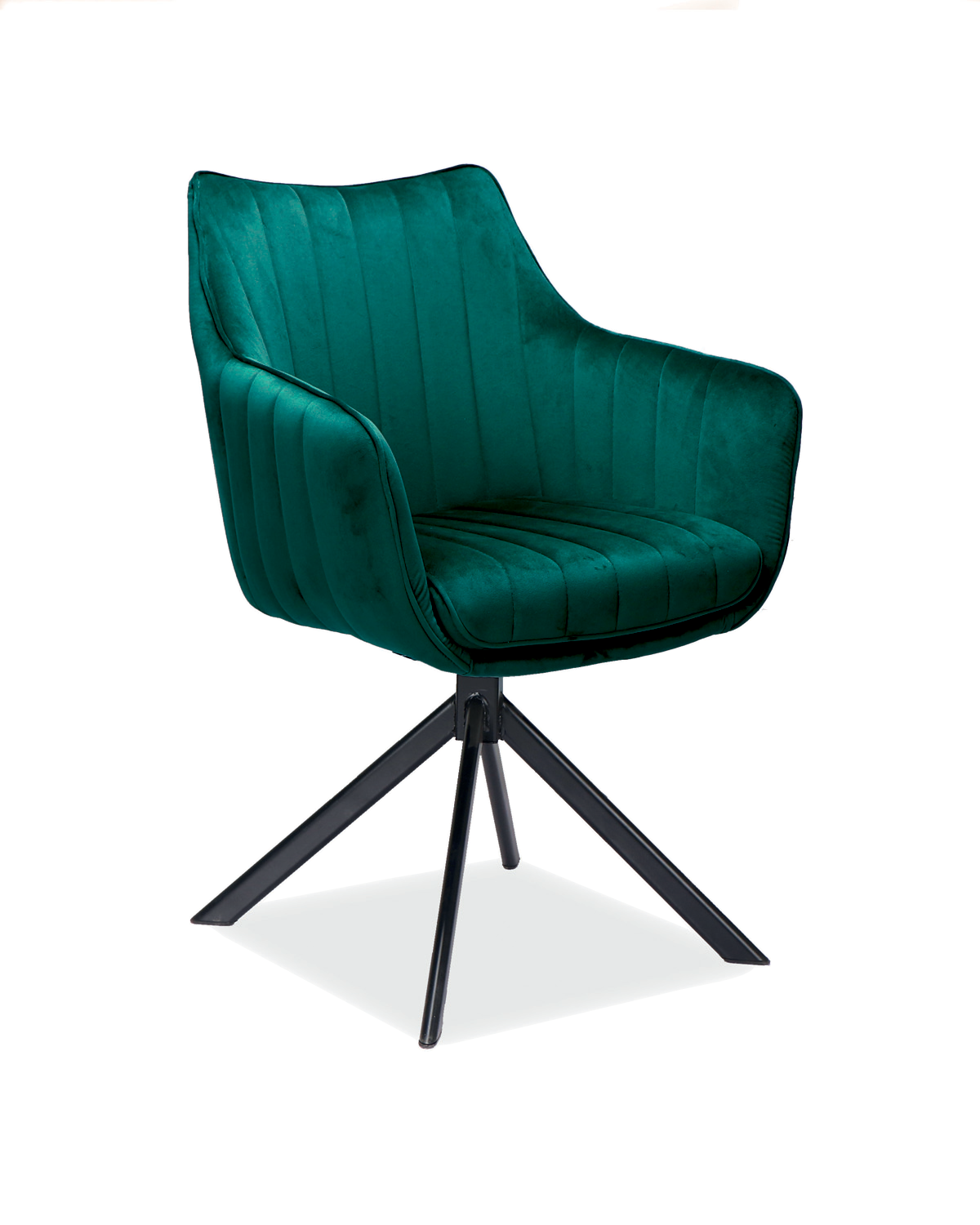 Krzesło obrotowe 180° AZALIA VELVET aksamitne zielone Signal