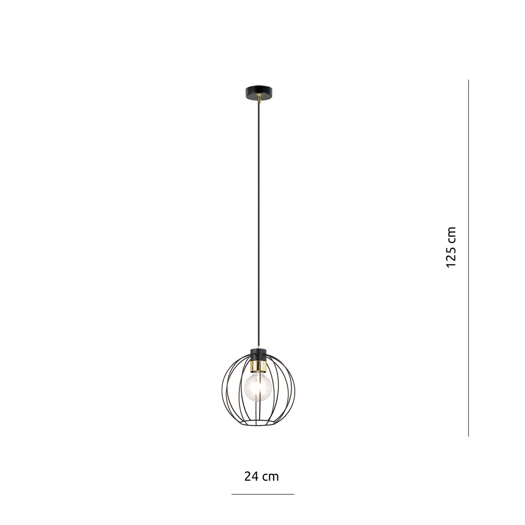 Lampa wisząca GINO Czarny/Złoty 1222/1 - 1222/1