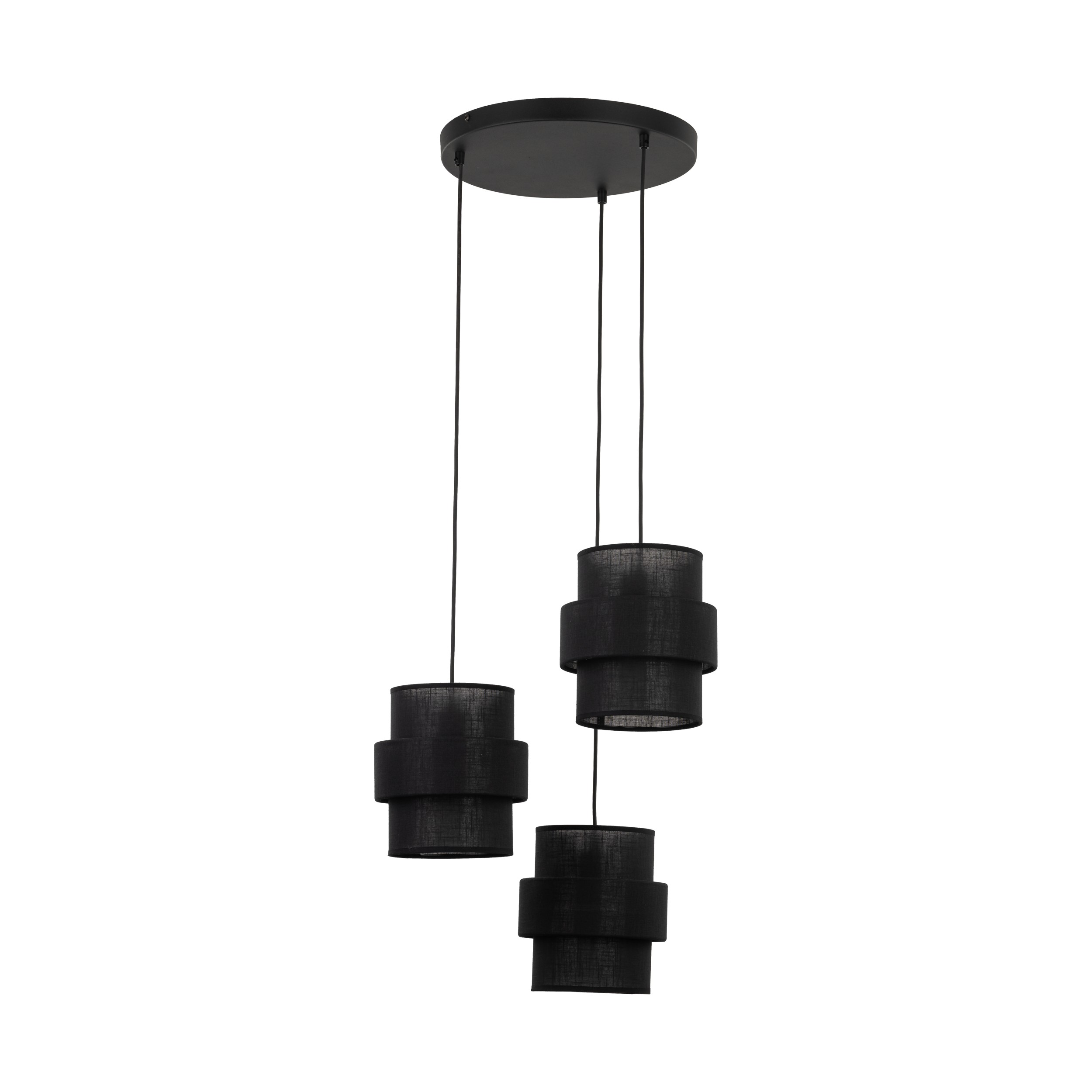 Lampa wisząca CALISTO czarna potrójna na okrągłej podstawie 145x45cm - TK_5981