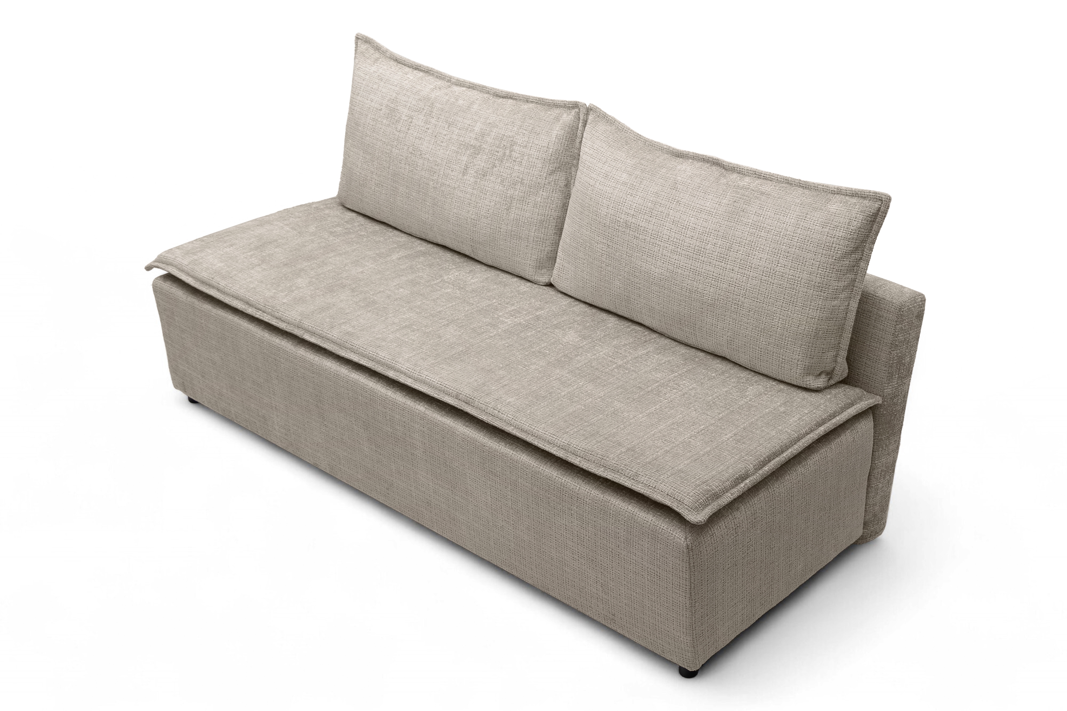Sofa rozkładana FIRIOZA (Cremona 14) 210 cm z pojemnikiem i zdejmowanym toperem ciemnobeżowa - B_165928