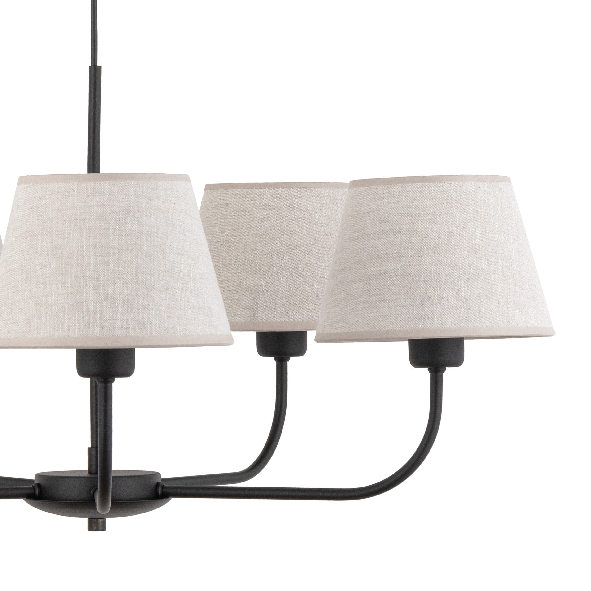 Lampa wisząca CHICAGO czarna z brązowymi kloszami z tkaniny 86x68x65cm - TK_3989