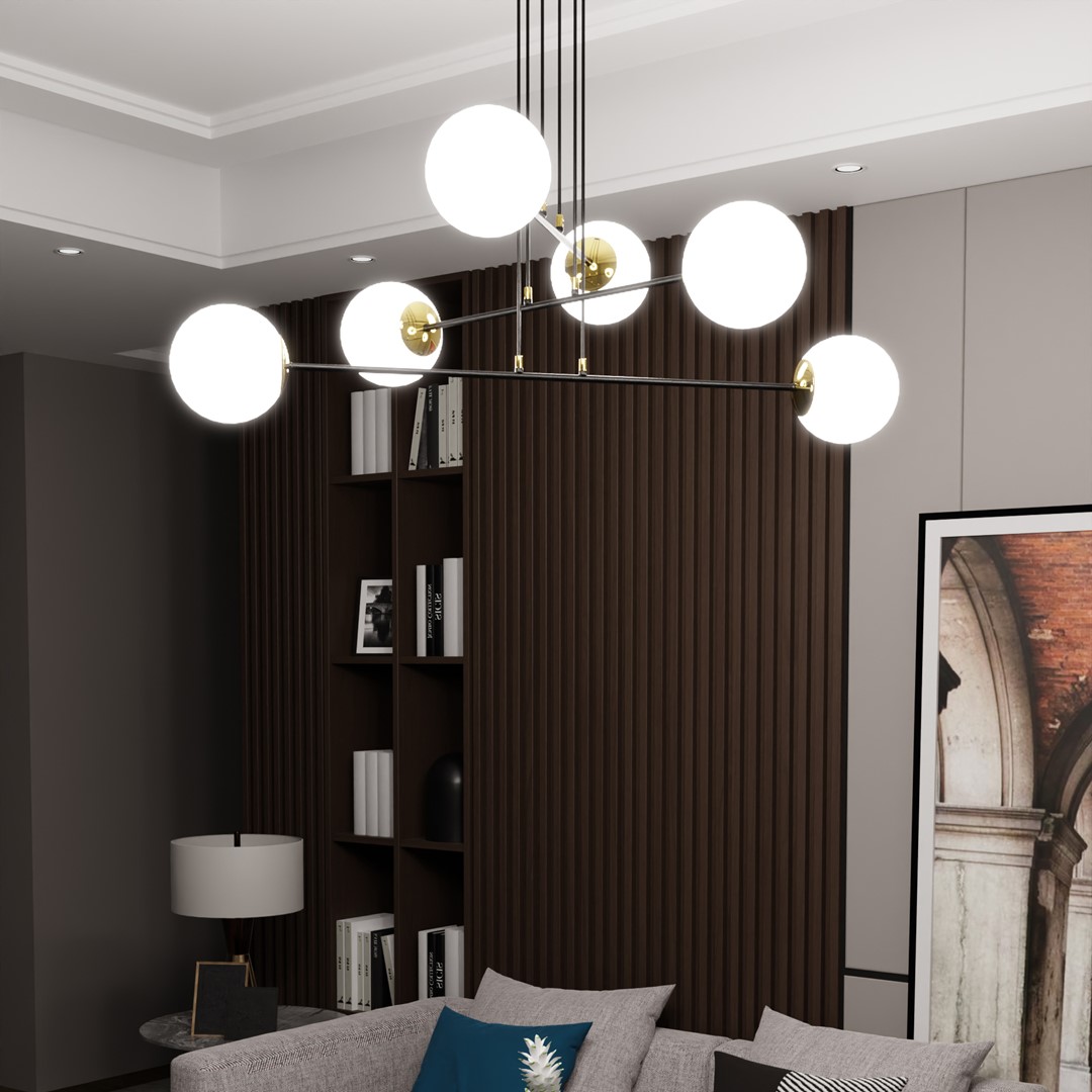 Lampa wisząca OGNIS Czarny 966/6 - 966/6