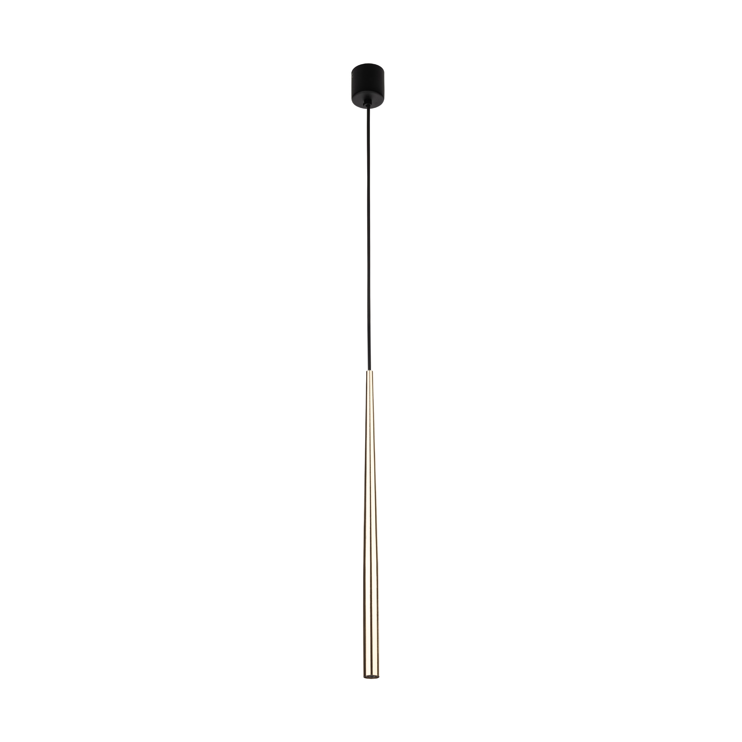Lampa wisząca PIANO czarna złota podłużna smukła 139x5cm