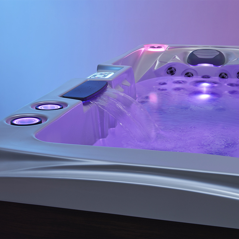 Jacuzzi ogrodowe 5-os. z hydromasażem SPA-747 210x210 cm biały/brązowy - HS_SPA747-3891