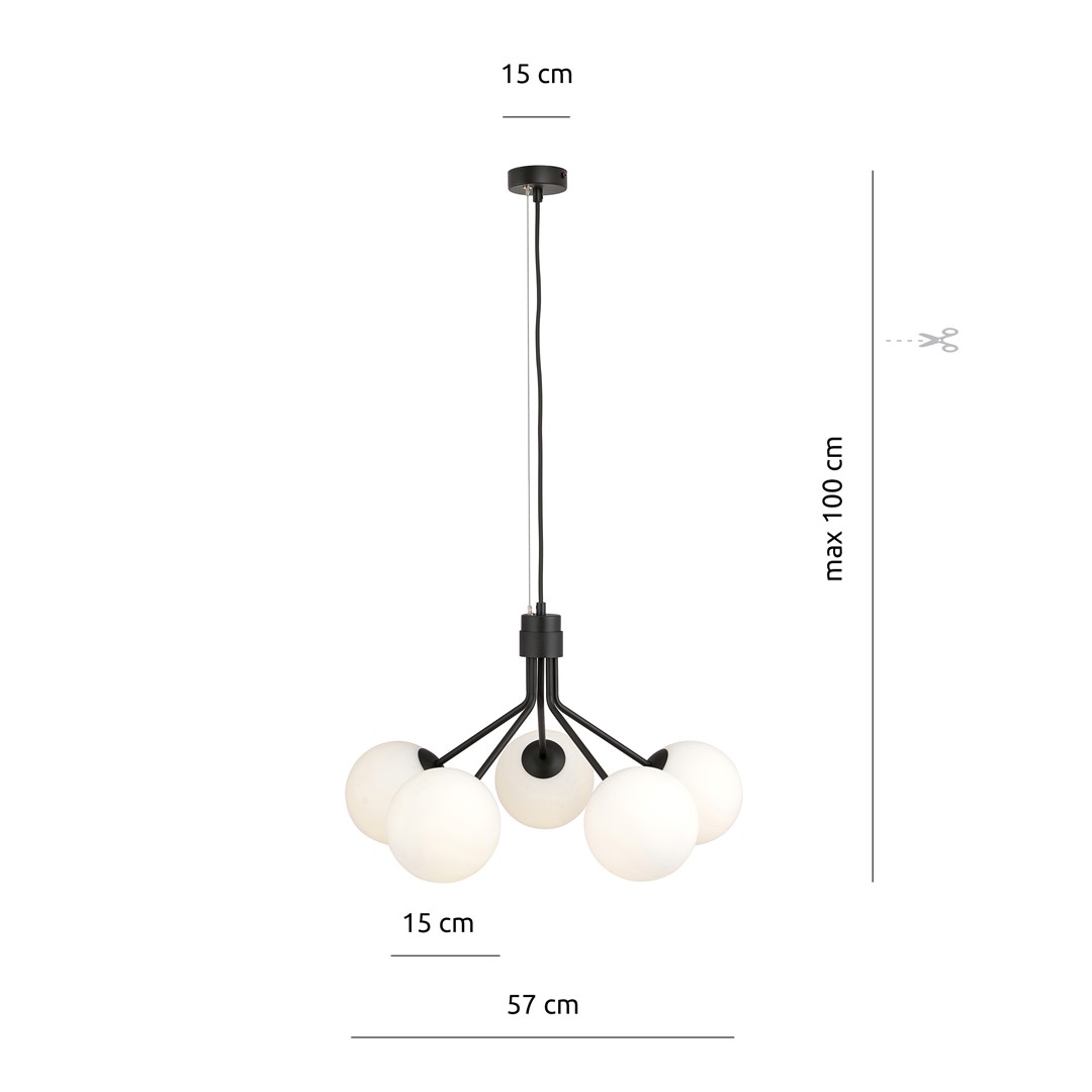 Lampa wisząca NOVA Czarny 1138/5 - 1138/5