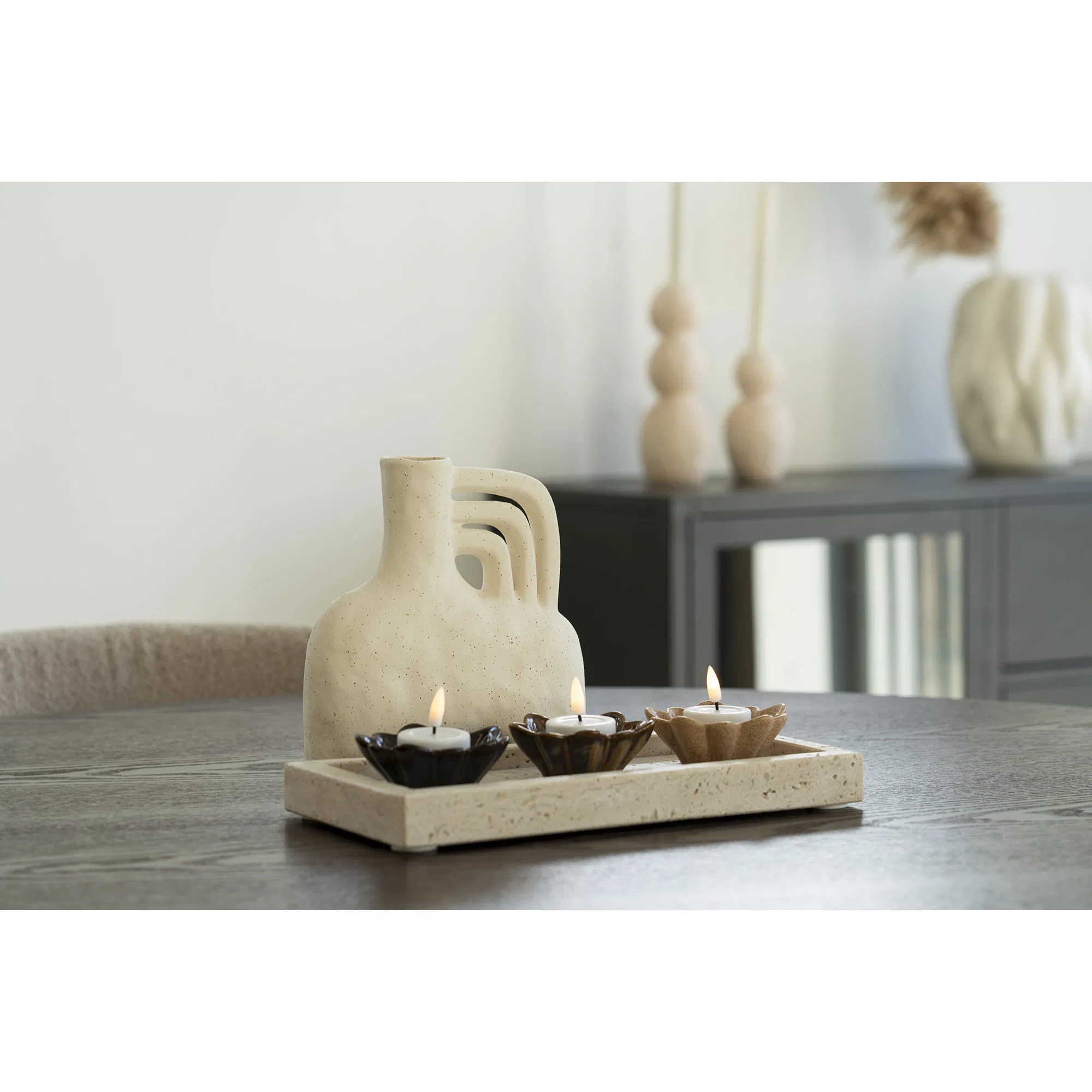 Miska ceramiczna BOWL zestaw 3 szt. beżowy brązowy ciemny brąz - 4441704