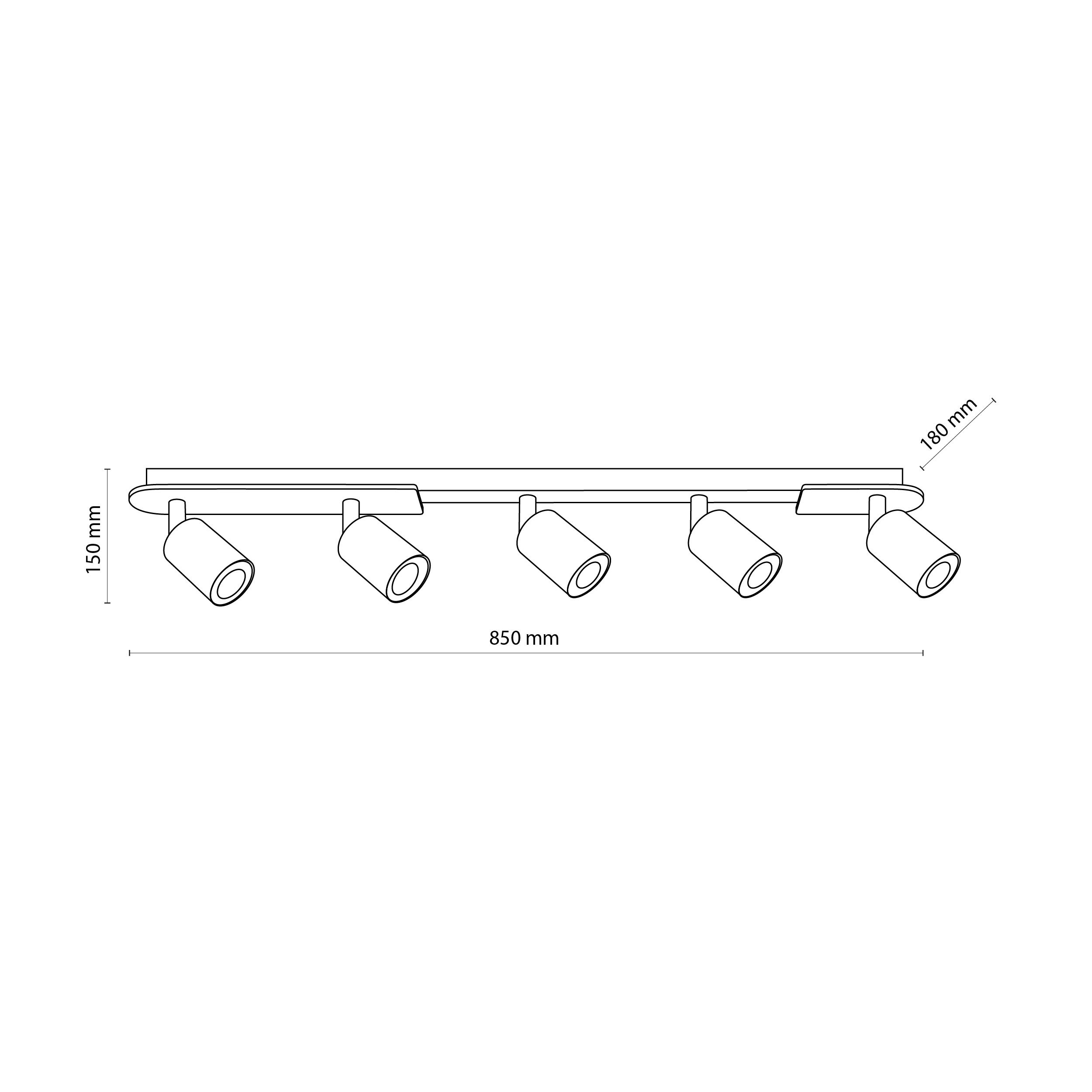 Lampa sufitowa COVER czarna na metalowej listwie z drewnianymi elementami regulowana 85x18x15cm - TK_5777
