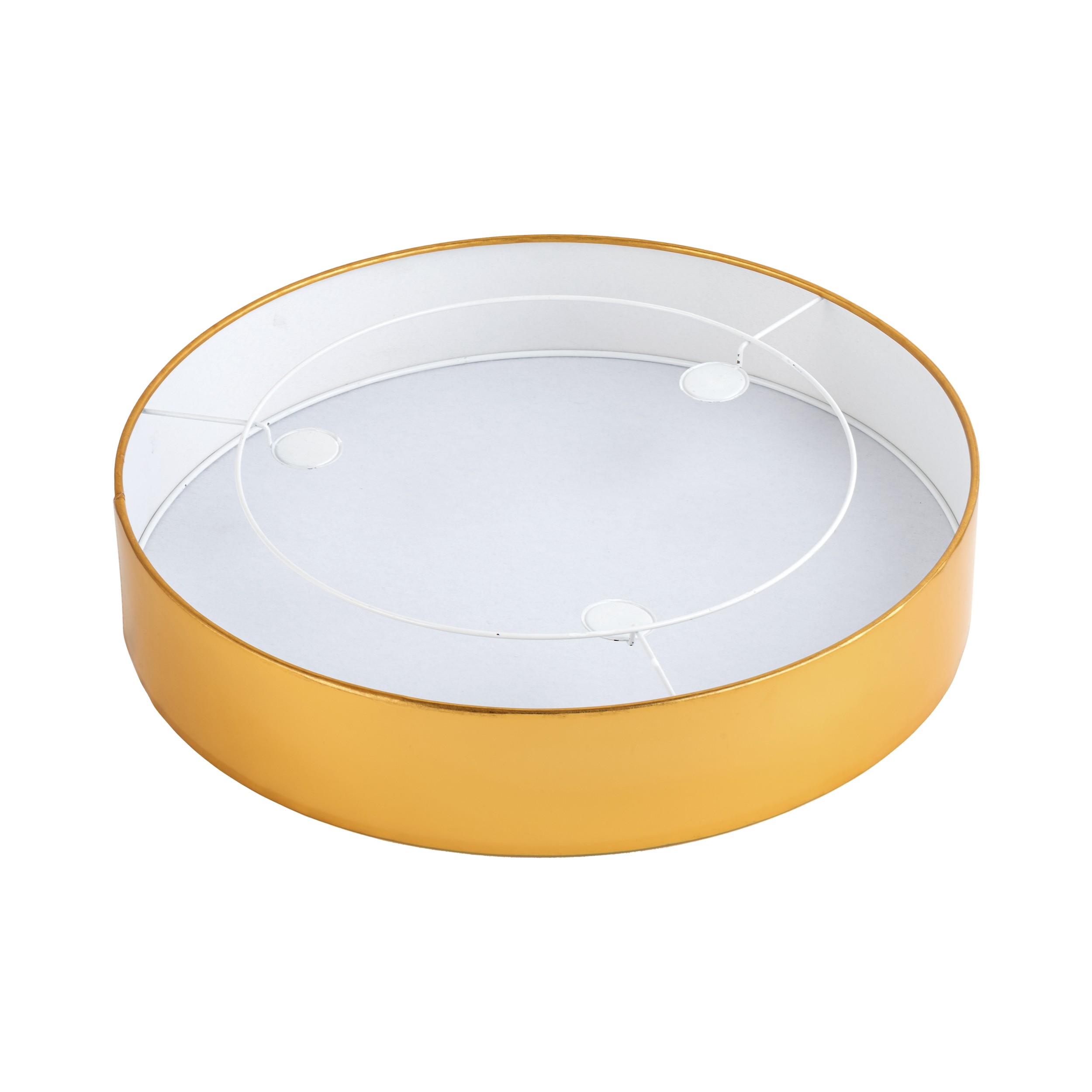 Lampa sufitowa RONDO złota z białym kloszem okrągła 60x15cm - TK_4843
