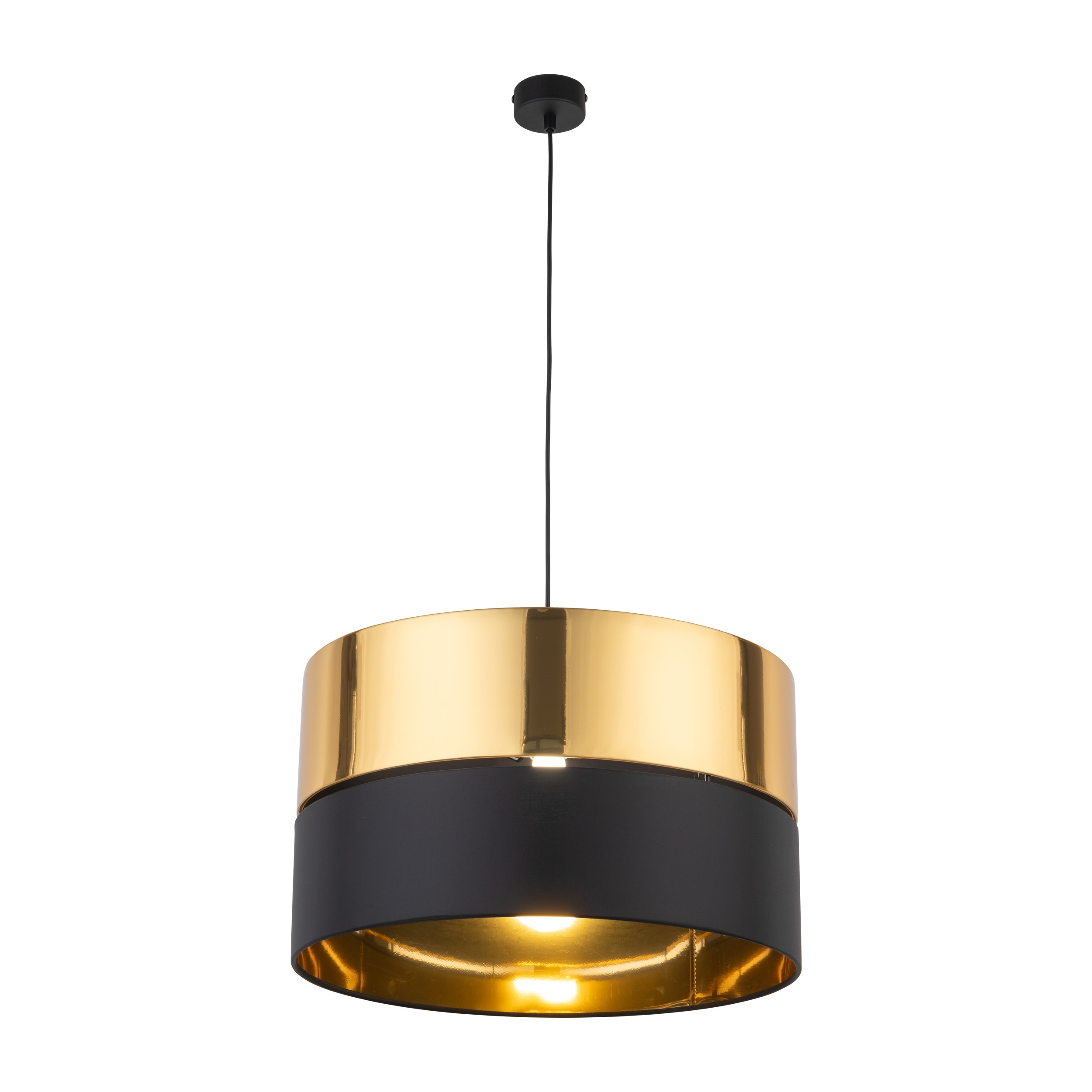 Lampa wisząca HILTON czarna ze złotymi elementami 175x50cm - TK_4346