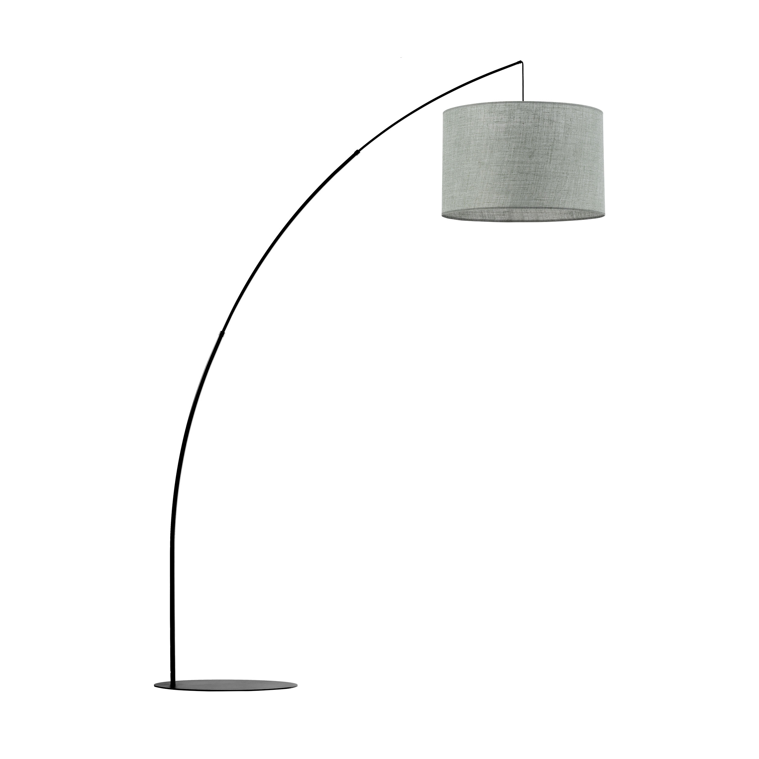 Lampa podłogowa MOBY czarna na metalowym długim ramieniu zielony okrągły klosz 245x190x60cm - TK_5488
