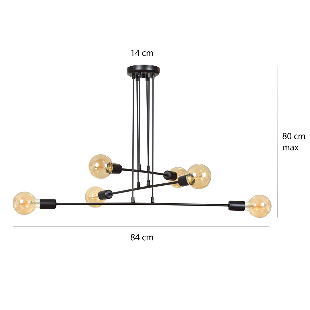 Lampa wisząca MULTIPO Czarny 696/6 - 696/6