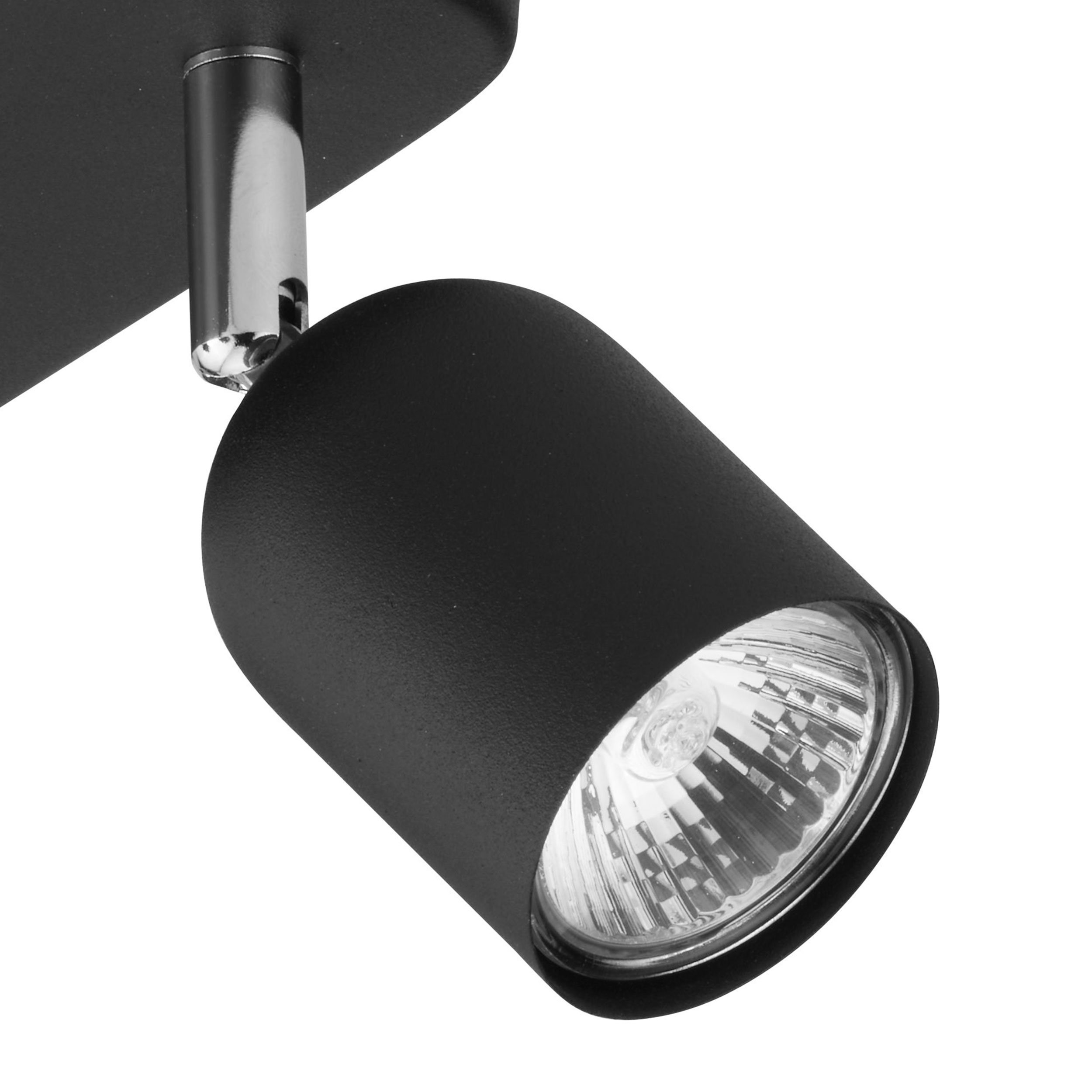 Lampa sufitowa TOP czarna z chromowanymi elementami regulowana na kwadratowej podstawie 30x14cm - TK_4418