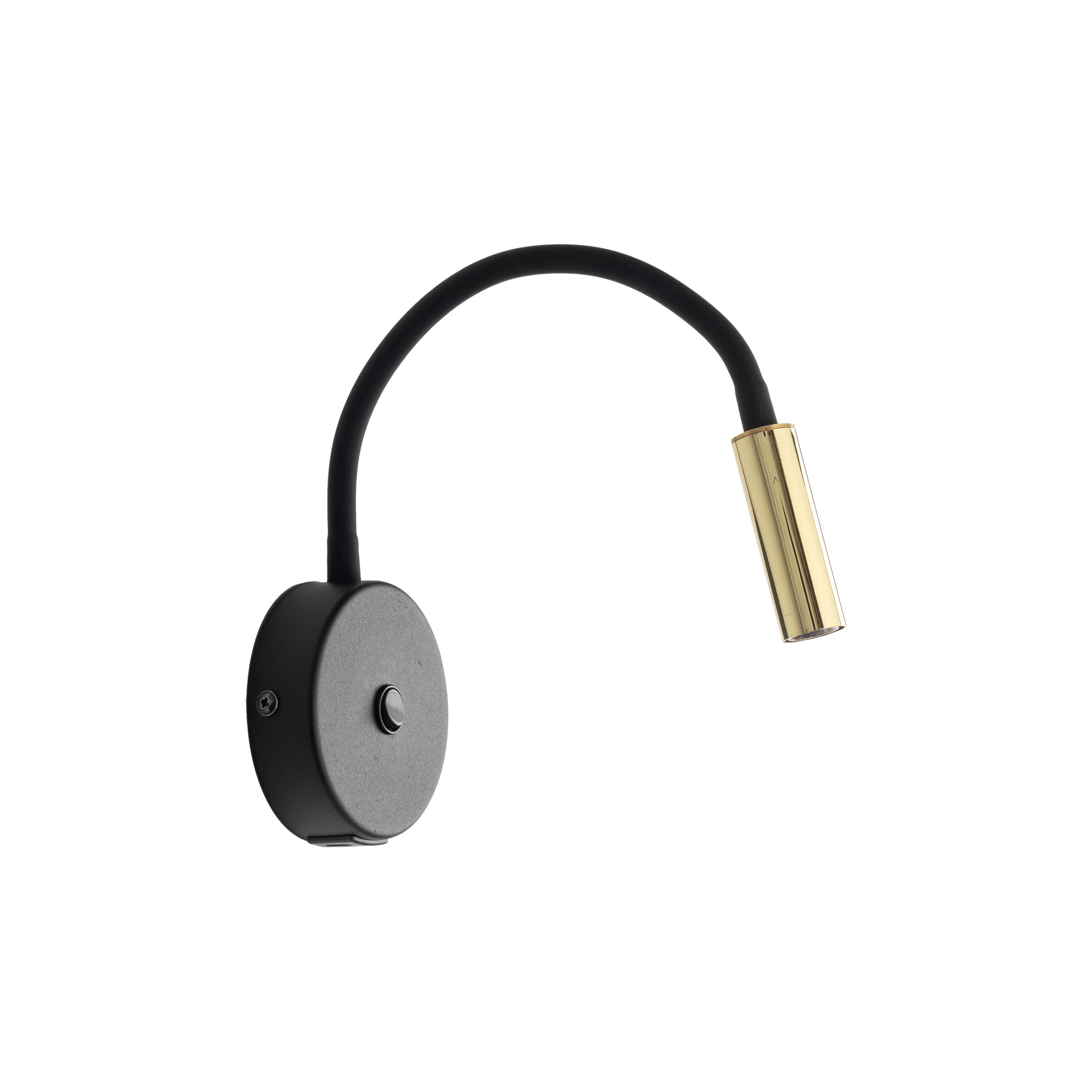 Kinkiet LAGOS czarny złoty regulowany z włącznikiem i dwoma gniazdami USB A oraz USB C 45x36x32cm - TK_10201