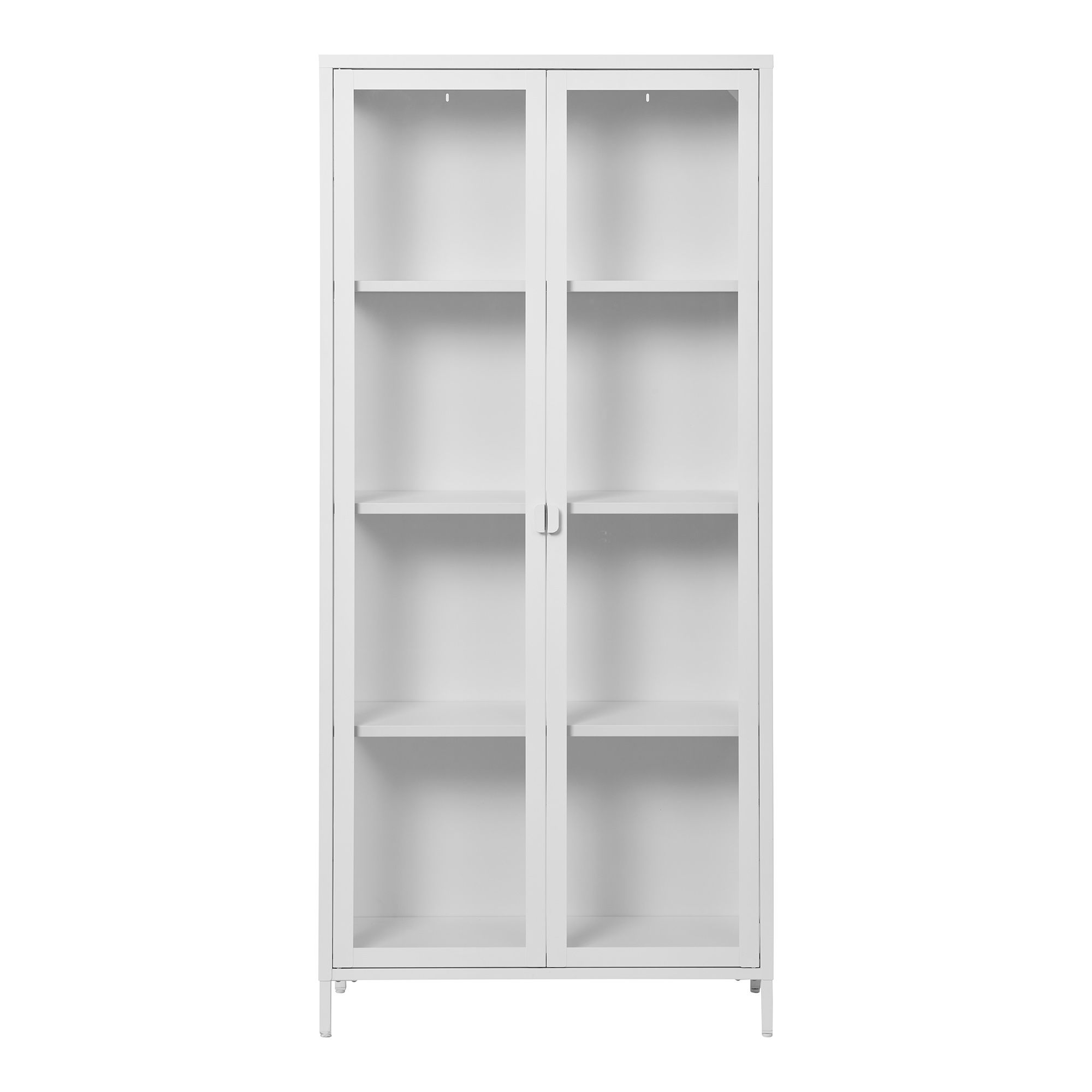 Witryna 2-drzwiowa BRISBANE przeszklone boki 80x35x175 cm - biała - 3001041