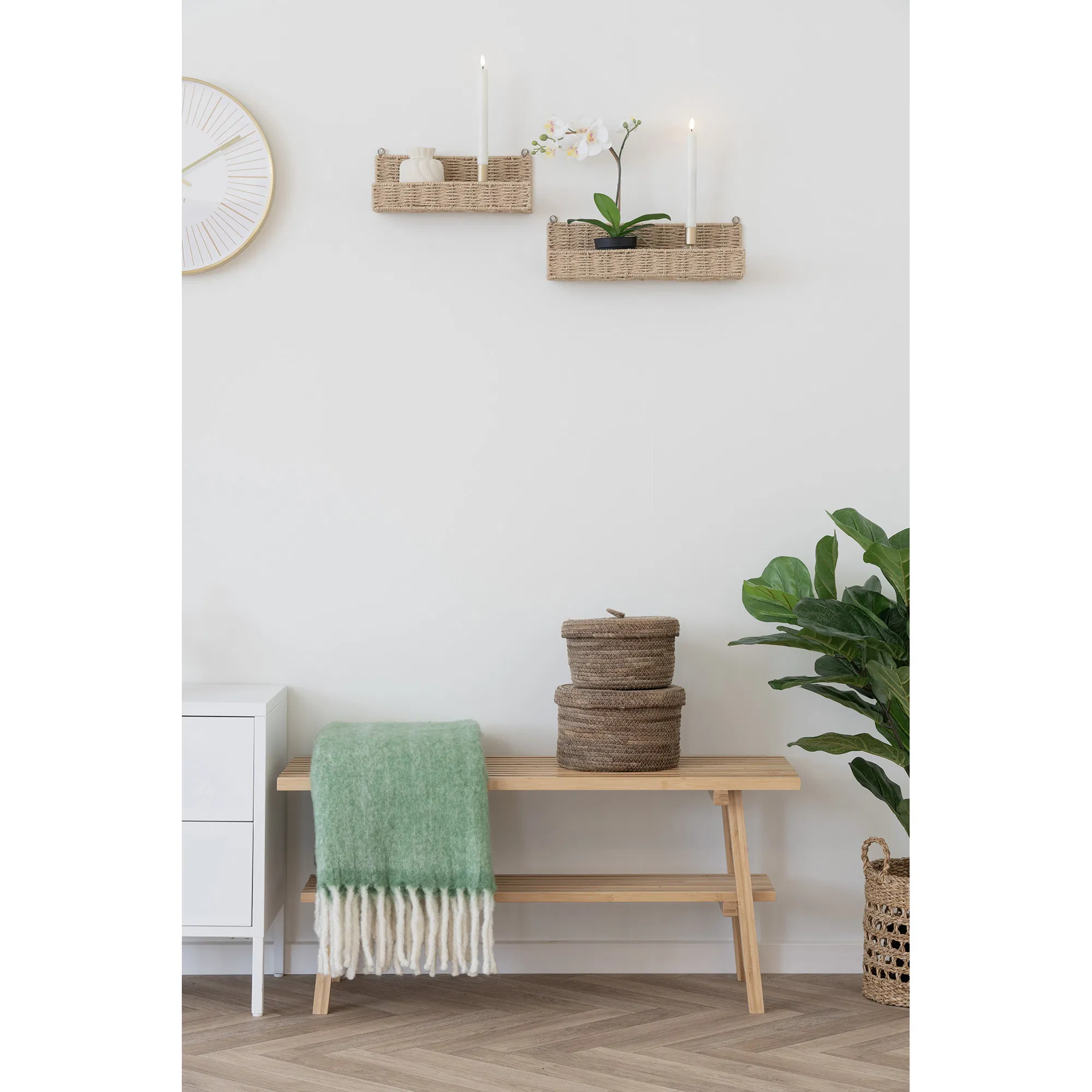 Półki ścienne TREVISO (zestaw 2 sztuk) papierowe - naturalny - 4282250