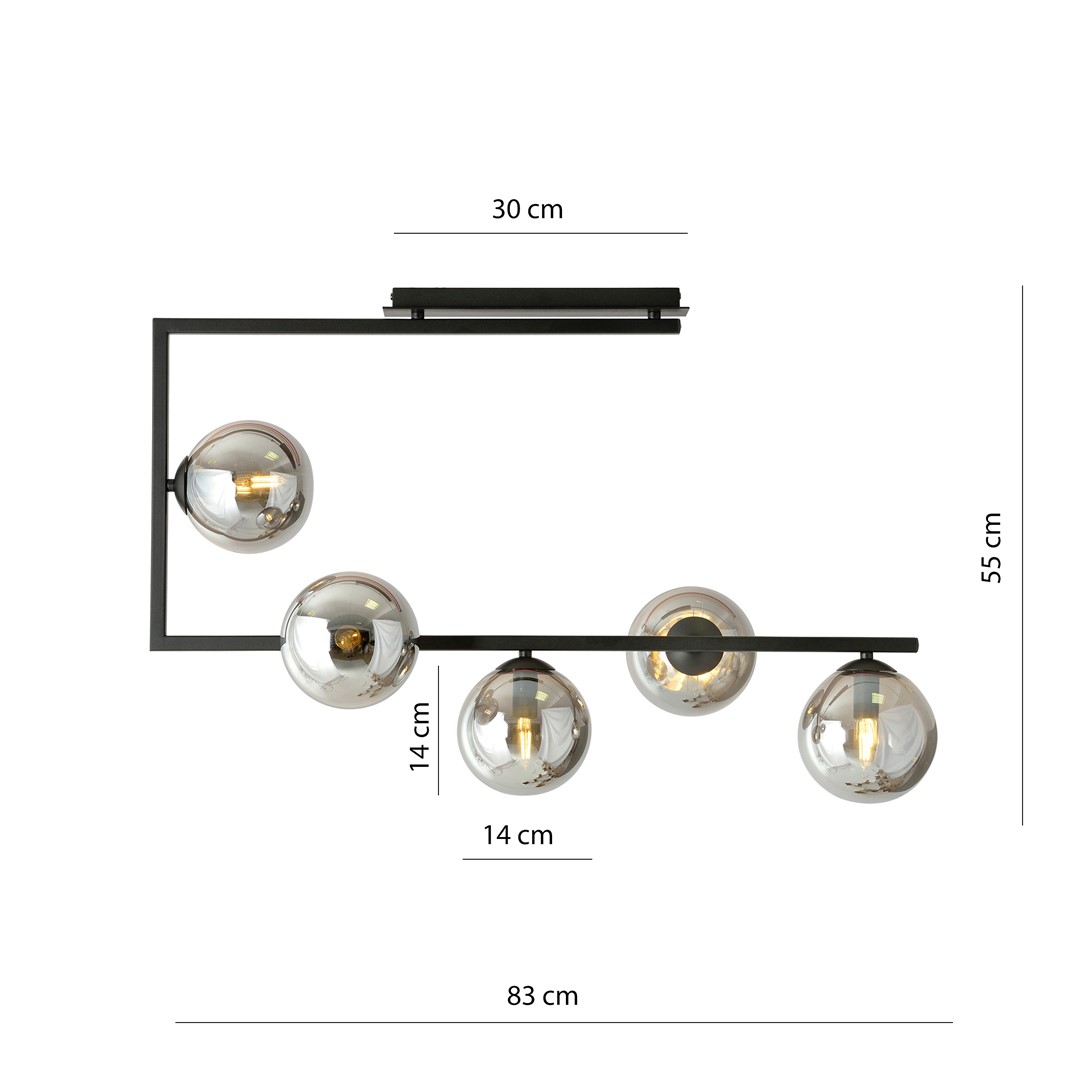Lampa sufitowa SOMA Czarny 1290/5 - 1290/5