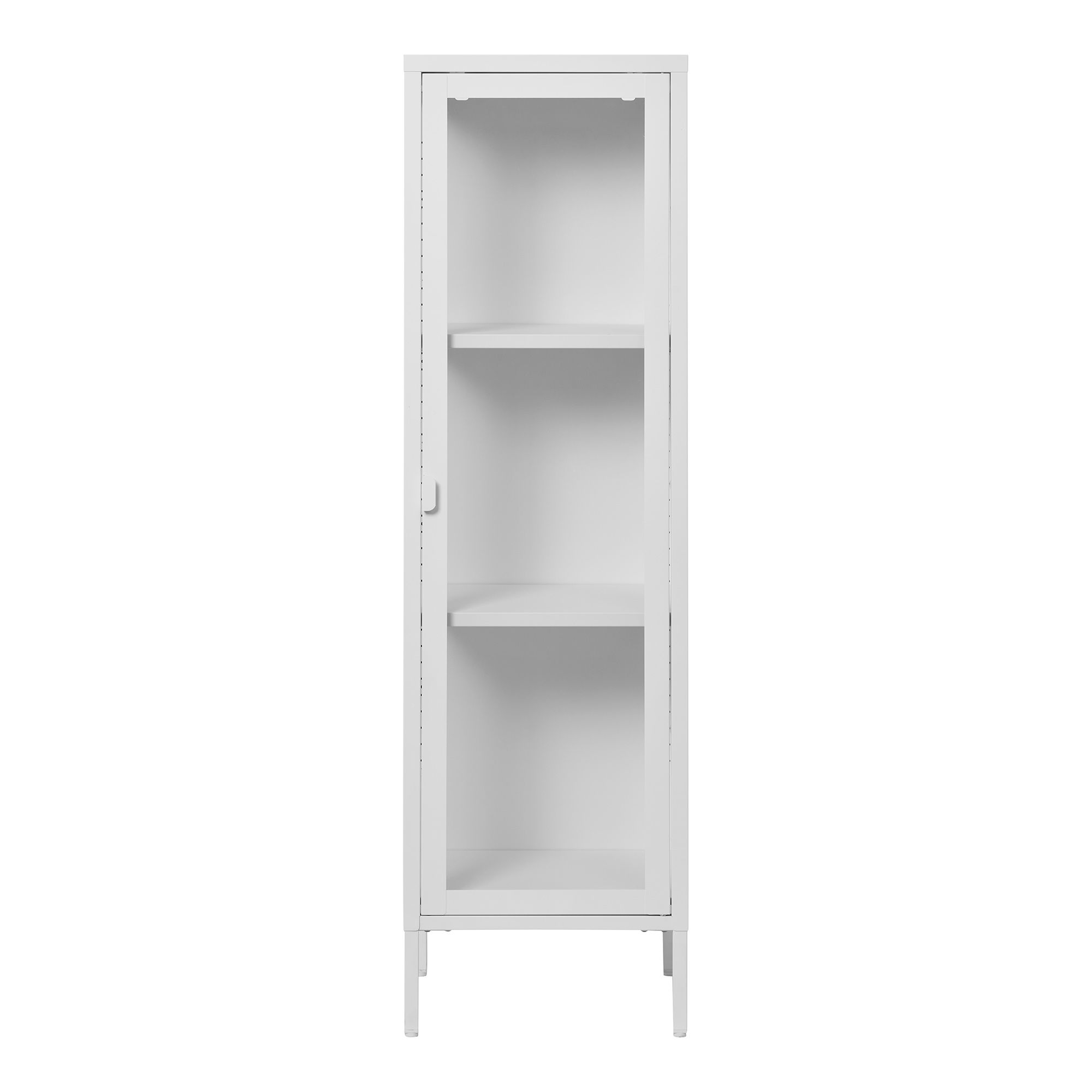 Witryna niska 1-drzwiowa BRISBANE przeszklone boki 40x35x140 cm - biała - 3003006