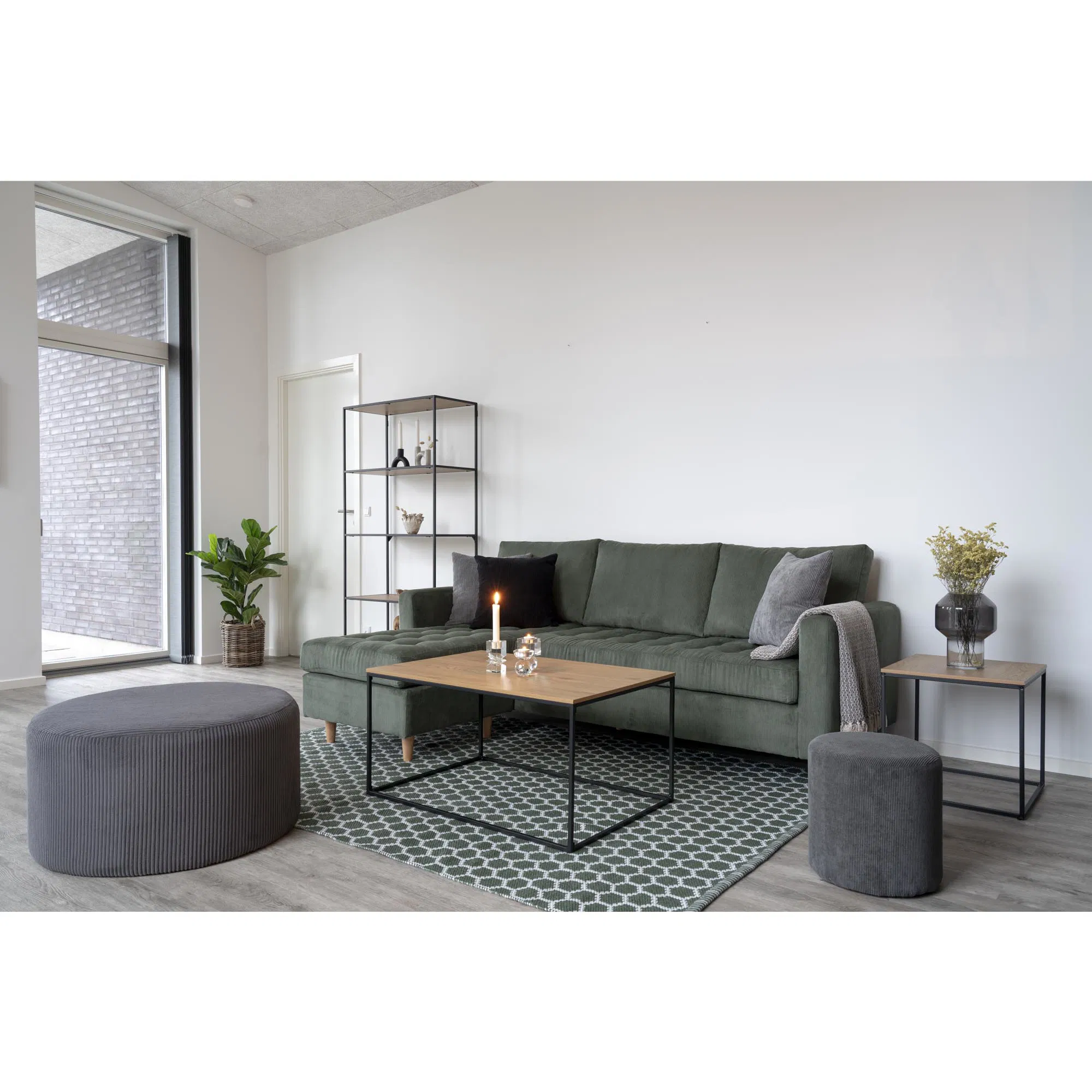 Stolik kawowy prostokątny VITA 60x90x45 cm - efekt drewna - 2101500