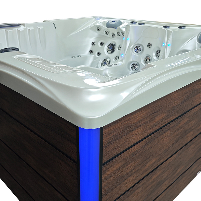 Jacuzzi ogrodowe 5-os. z hydromasażem SPA-747 210x210 cm biały/brązowy - HS_SPA747-3891