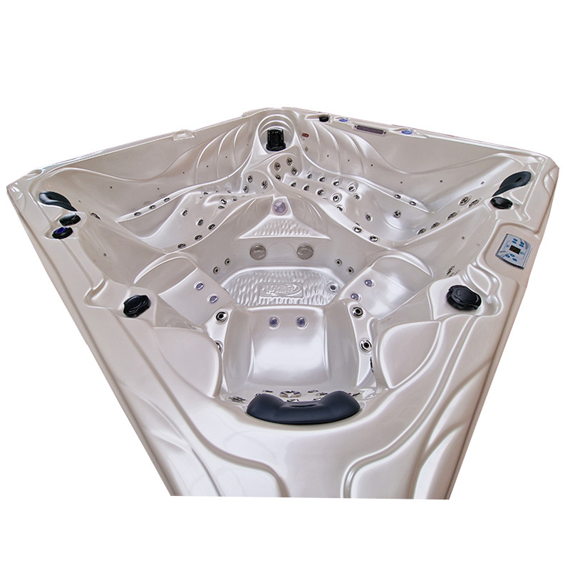 Jacuzzi ogrodowe 5-os. z hydromasażem SPA-702 230x230 cm biały/brązowy - HS_SPA702-2474
