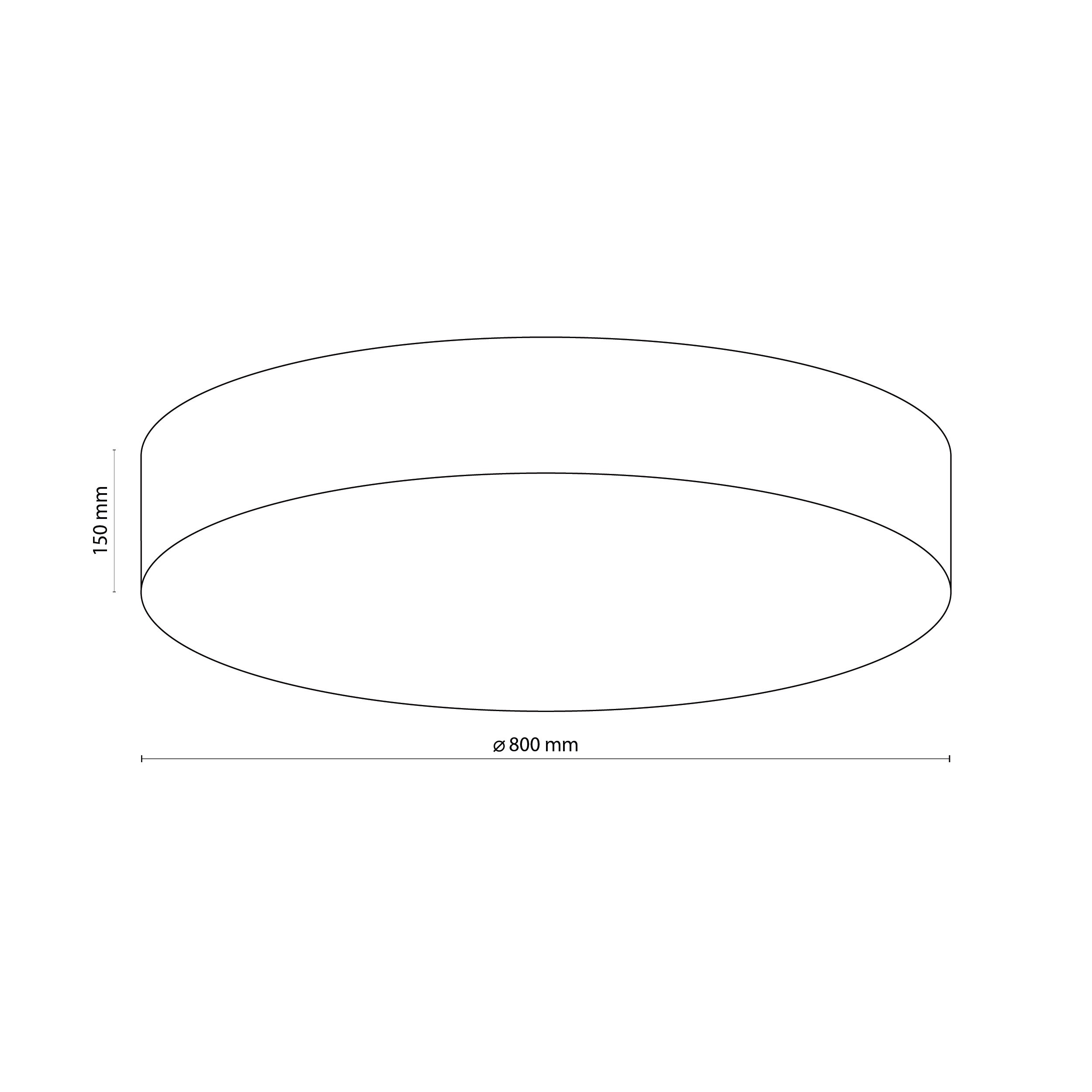 Lampa sufitowa RONDO szara z białym kloszem okrągła 78x15cm - TK_2725