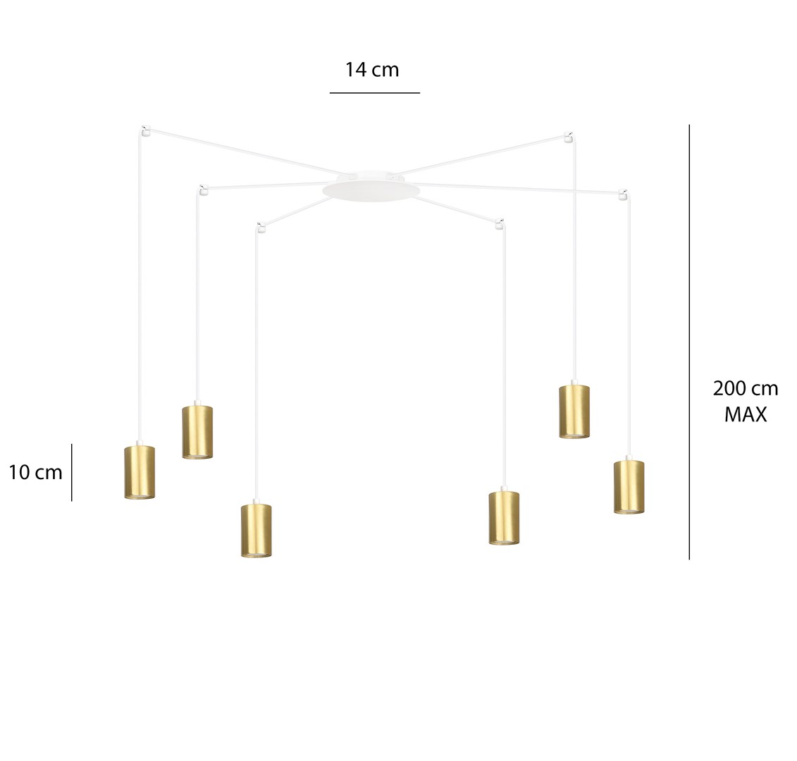 Lampa wisząca TRAKER Biały/Złoty 527/6 - 527/6