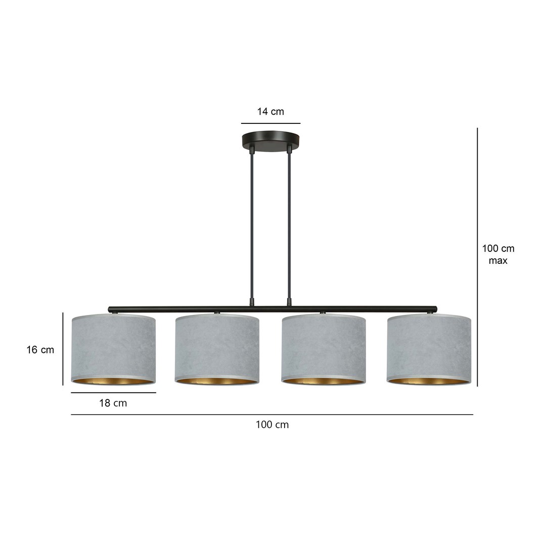 Lampa wisząca HILDE Czarny 1050/4 - 1050/4